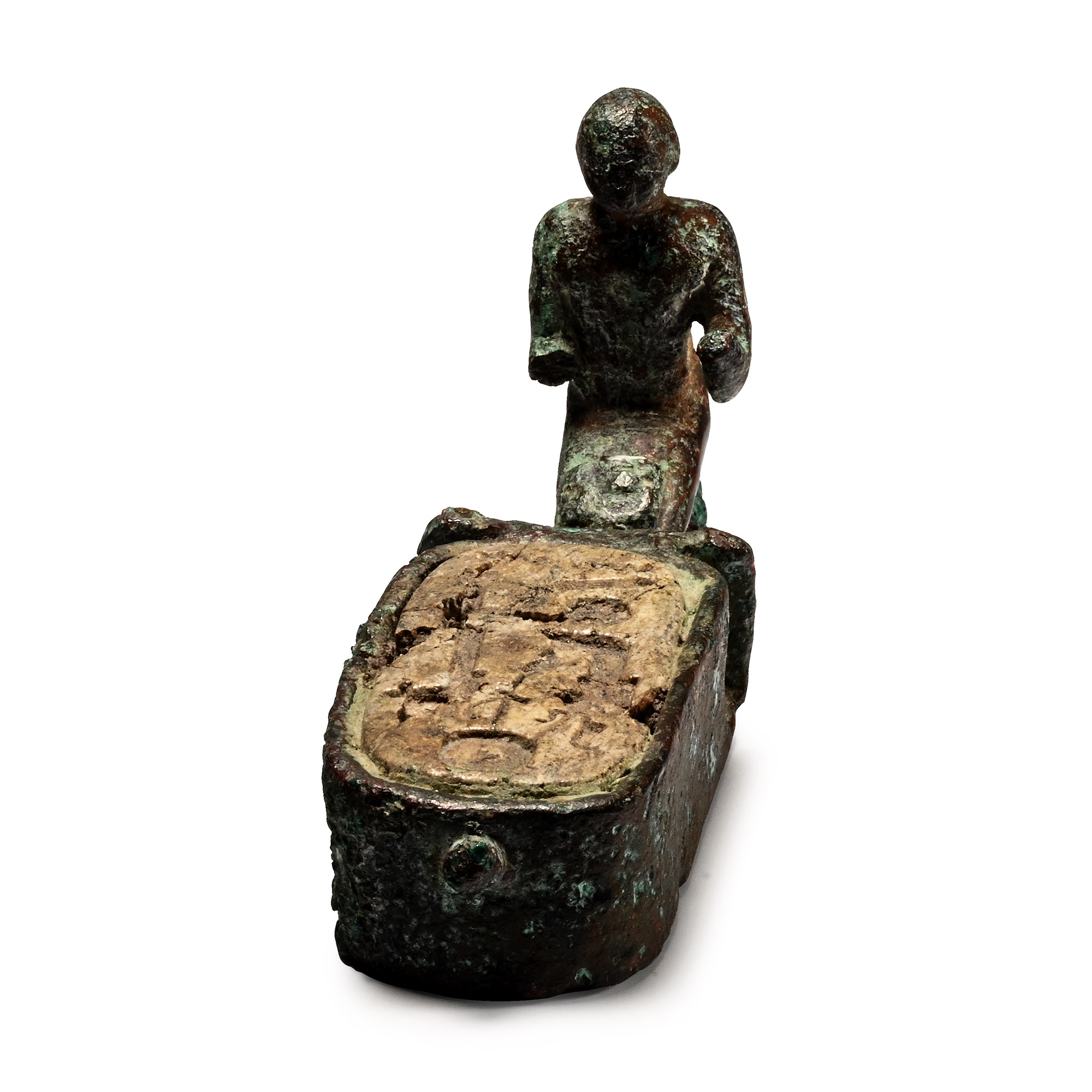 Egyptian Bronze Offering Table with Ramesses II Cartouche