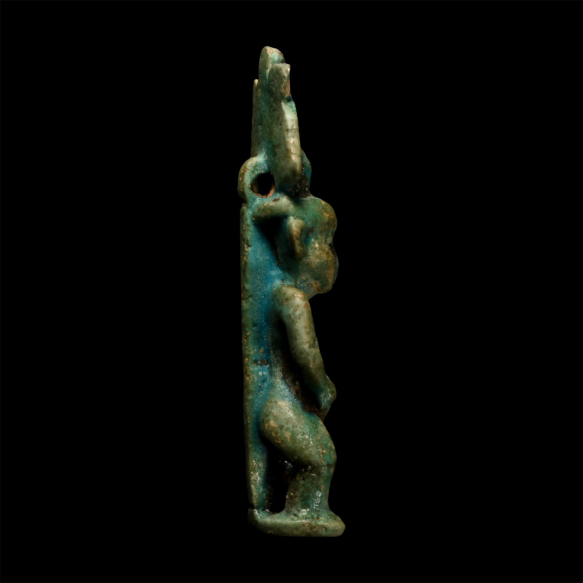 Egyptian Blue Glazed Pataikos Statuette