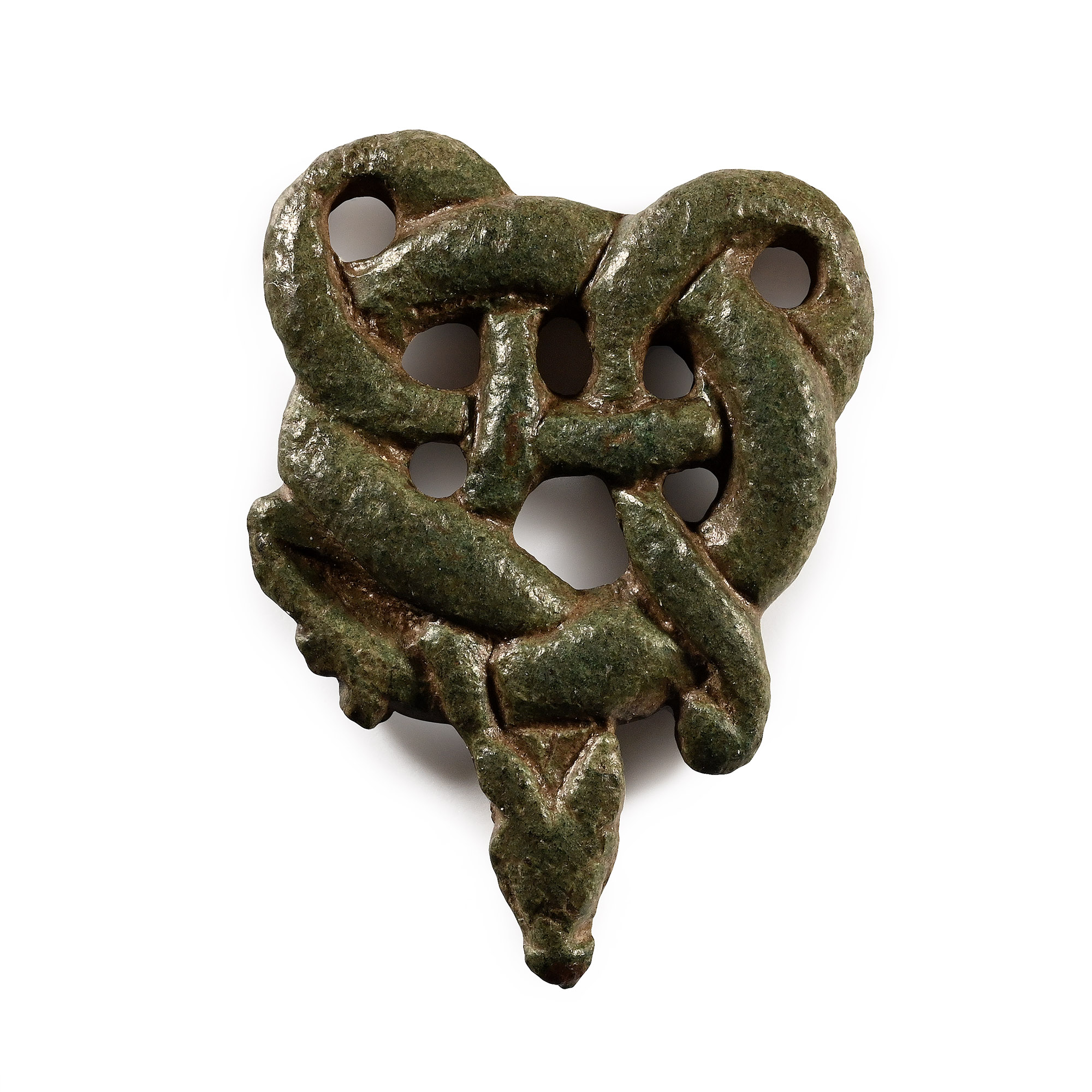 Anglo-Scandinavian Viking Bronze Interlaced Beast Mount