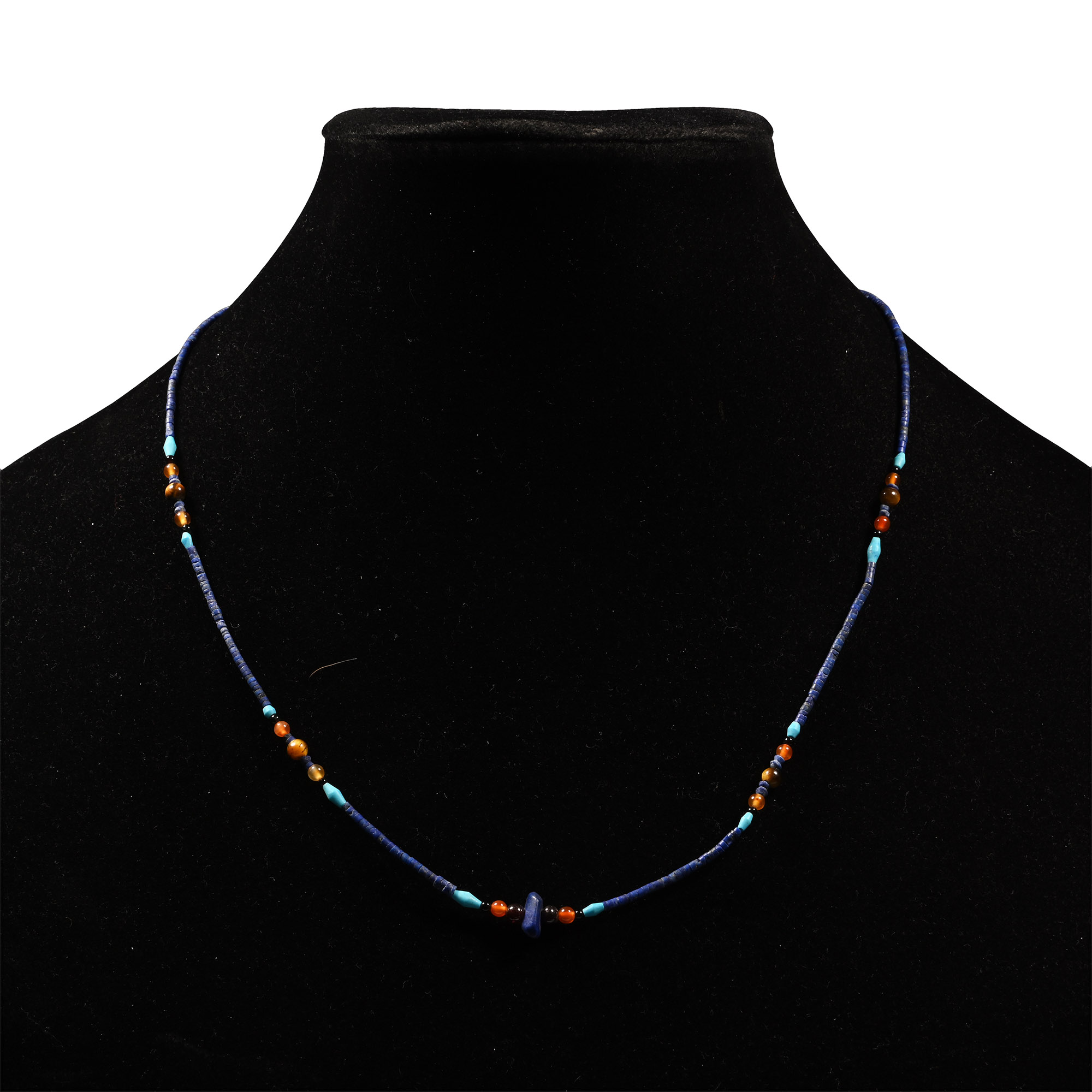 Bactrian Style Turquoise and Lapis Bead Necklace String