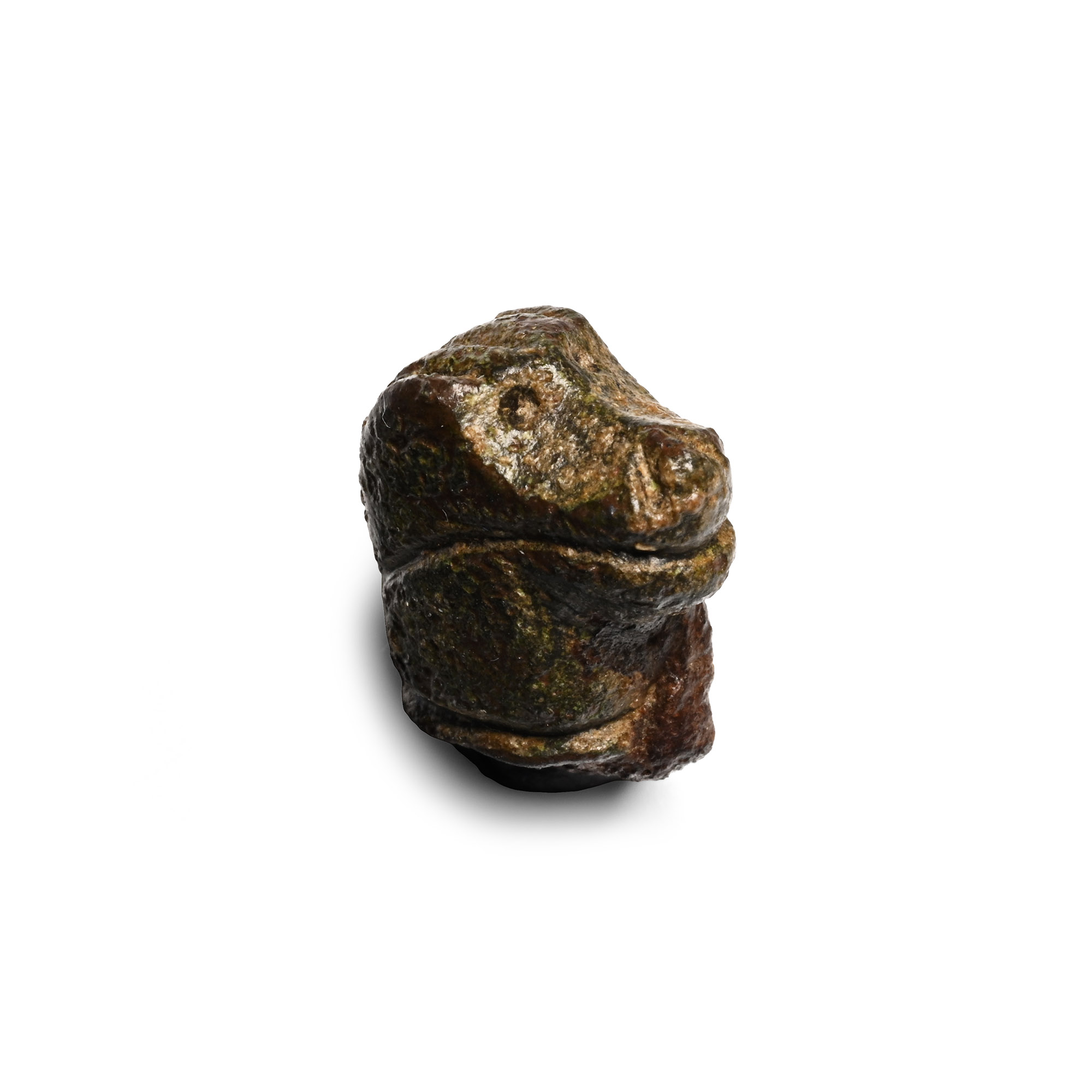 Medieval Bronze Hound's Head Knife Pommel