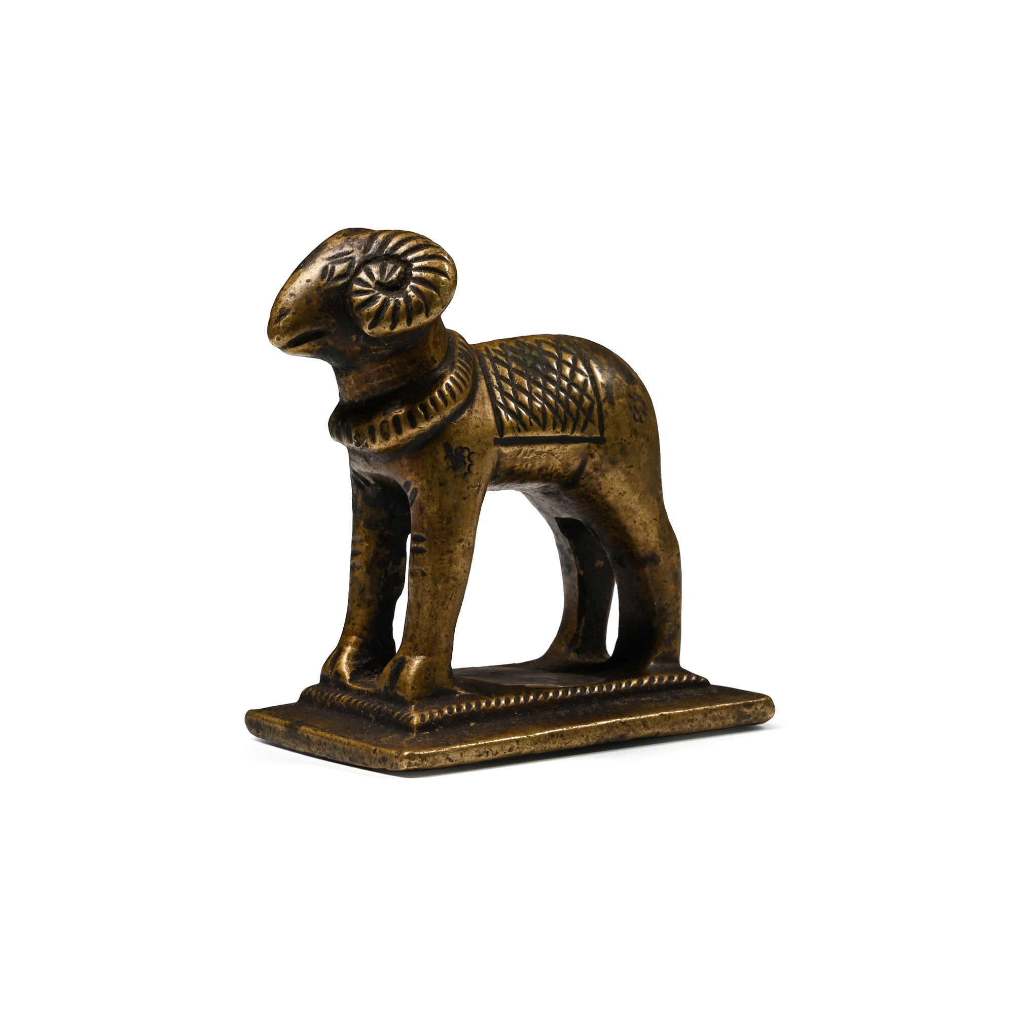 Indian Sacred Copper-Alloy Hindu Ram Statuette