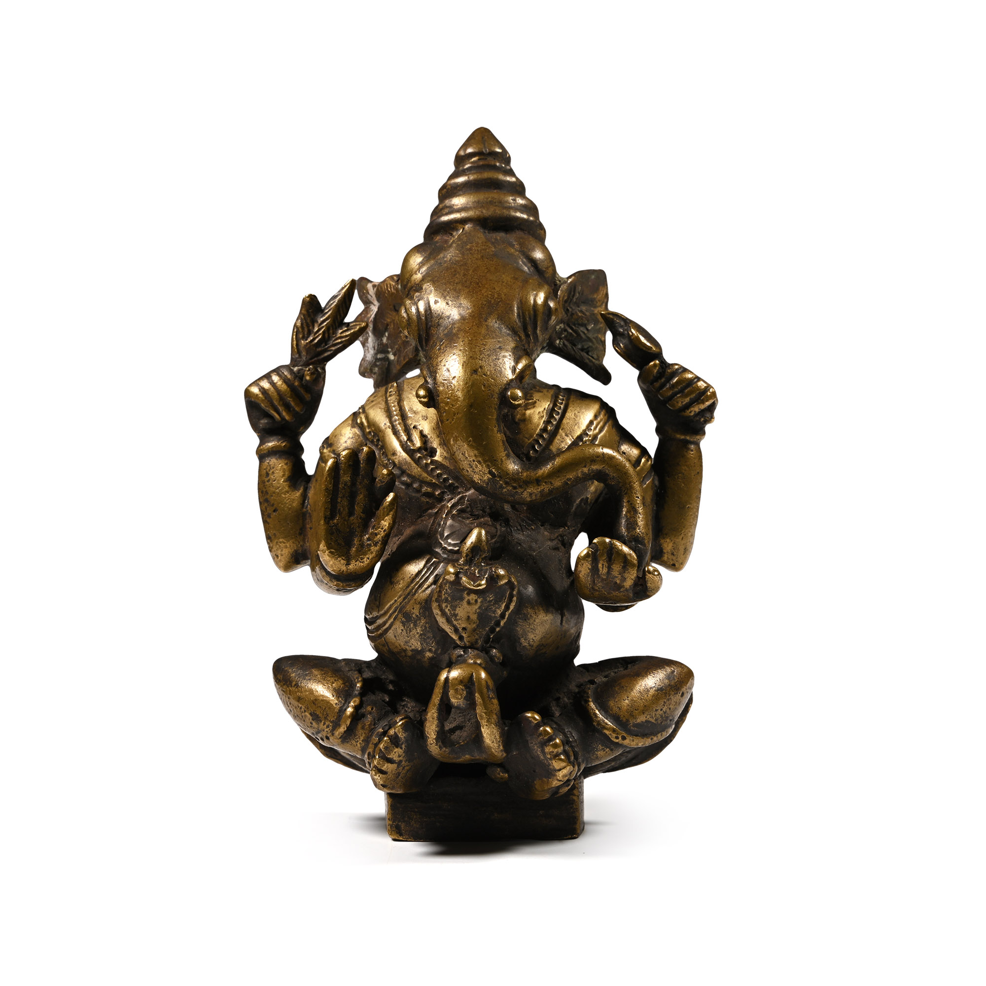 Indian Sacred Copper-Alloy Seated Ganesha