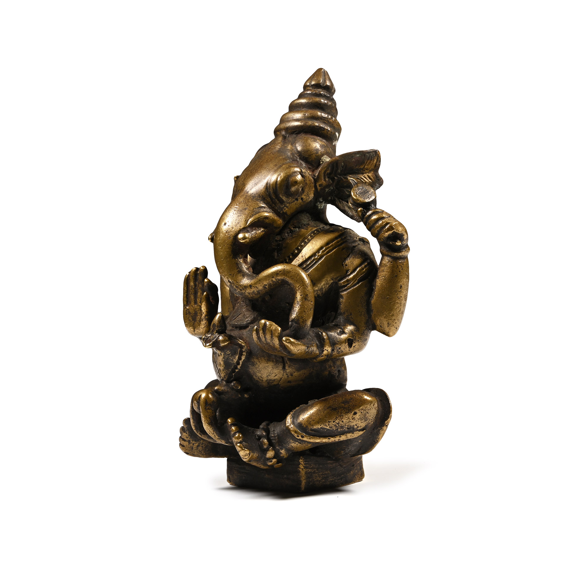 Indian Sacred Copper-Alloy Seated Ganesha