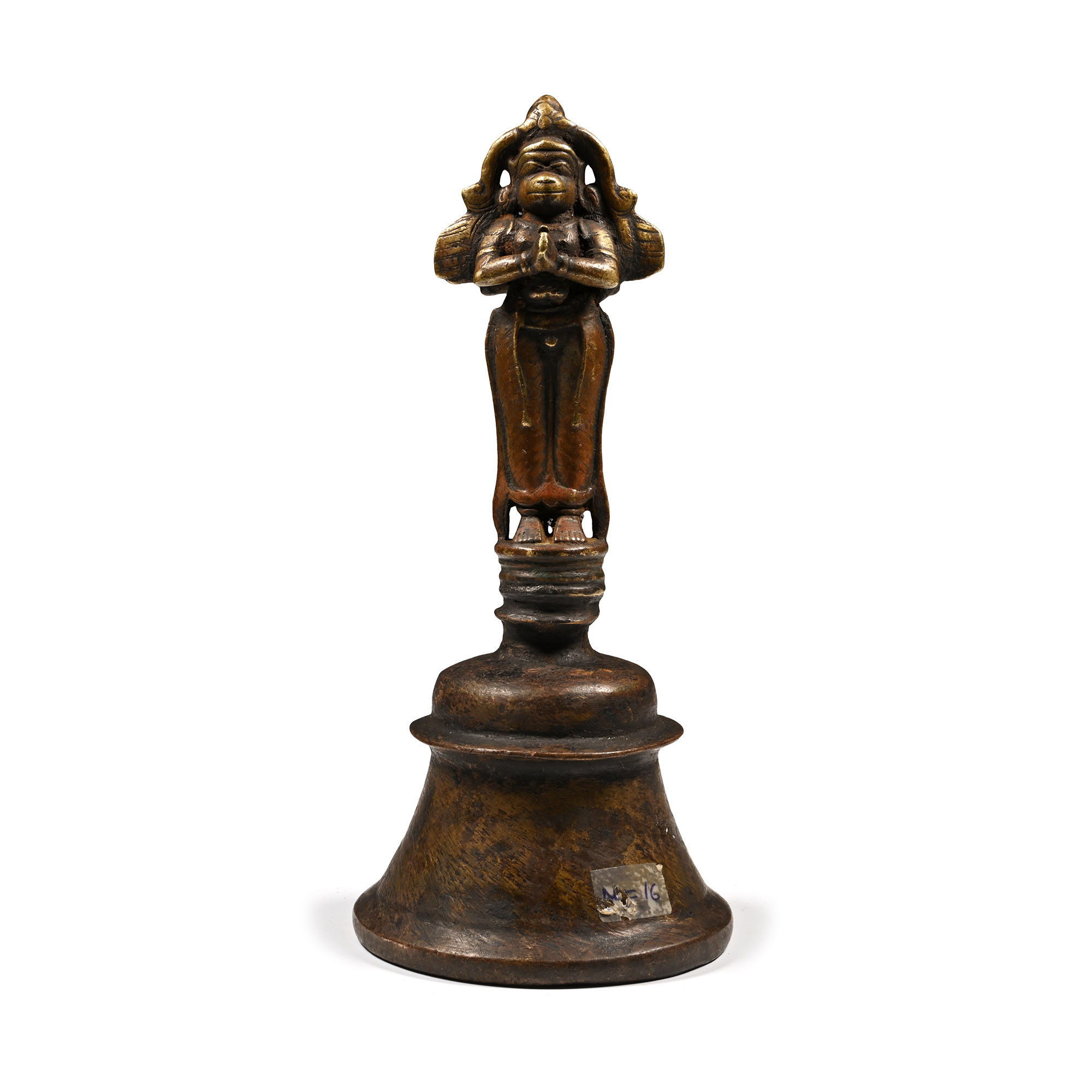 Indian Sacred Copper-Alloy Bell with Hindu God Handle