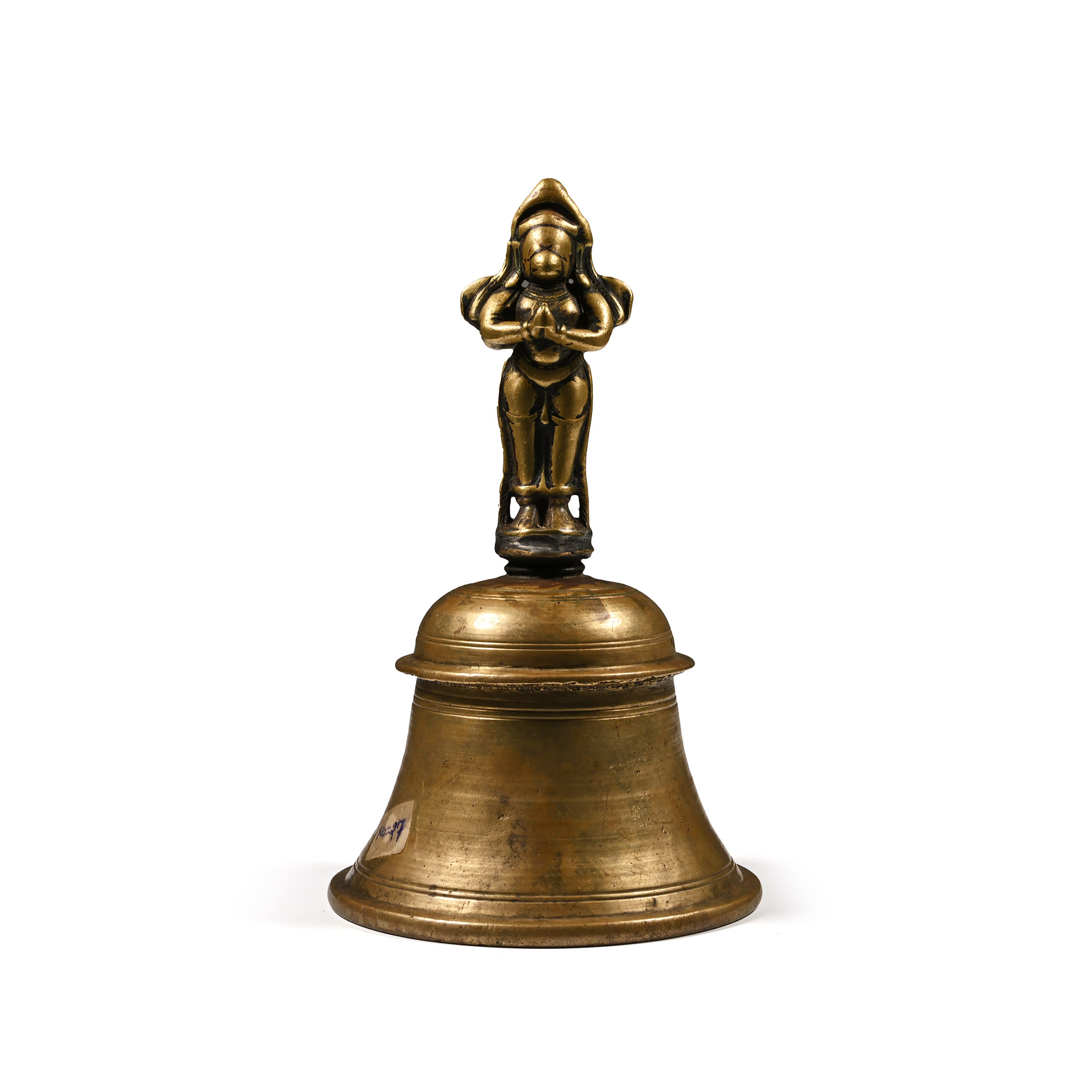 Indian Sacred Copper-Alloy Bell with Hindu God Handle