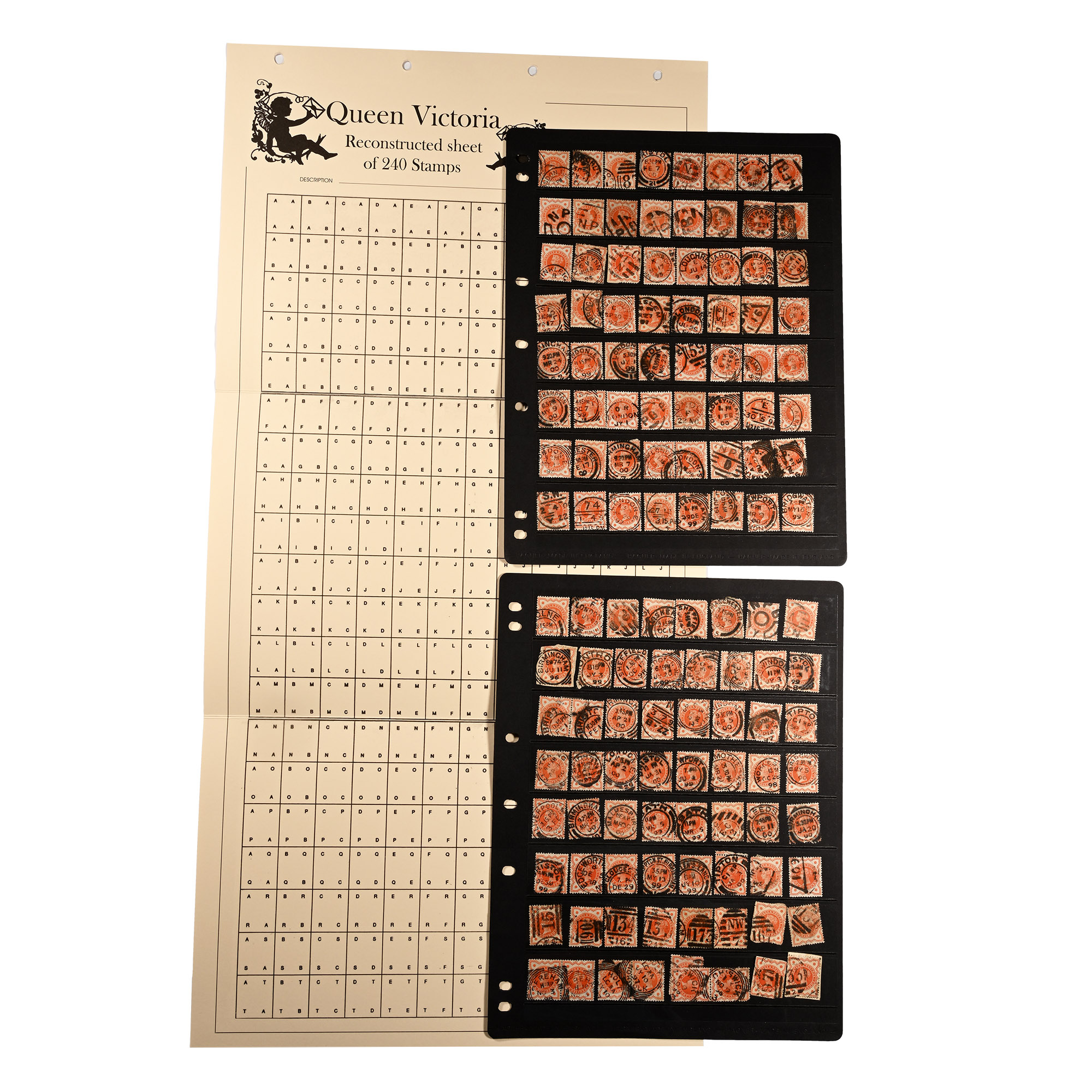 Queen Victoria Half Penny Orange Stamp Group.
