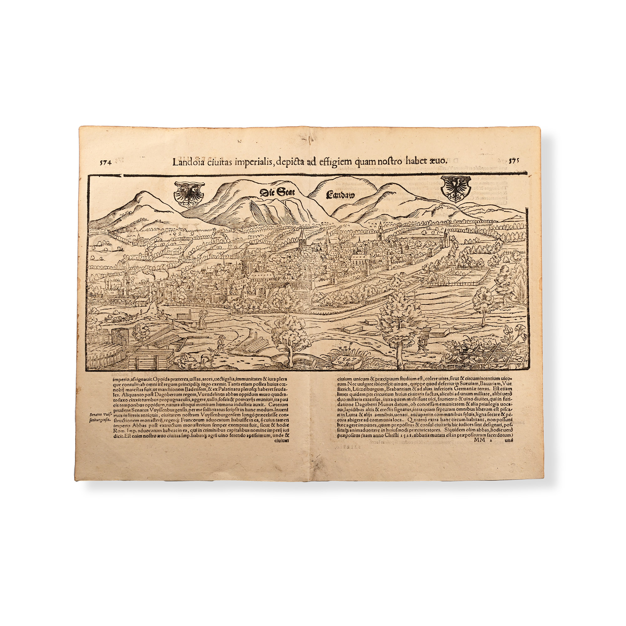 Map of Die Stat Landaw (Landau in Germany) by Sebastian Munster