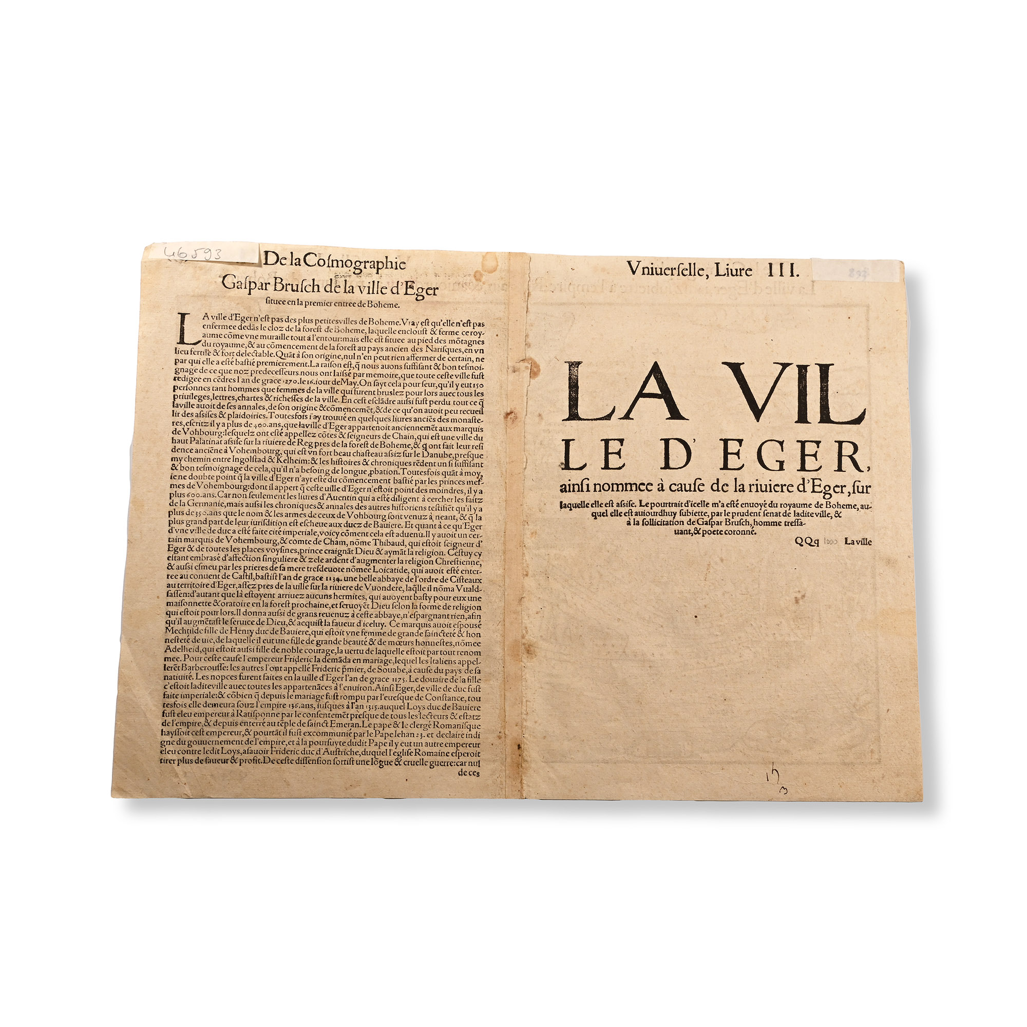 Map of La ville d'Eger (Eger in Hungary) by Sebastian Munster