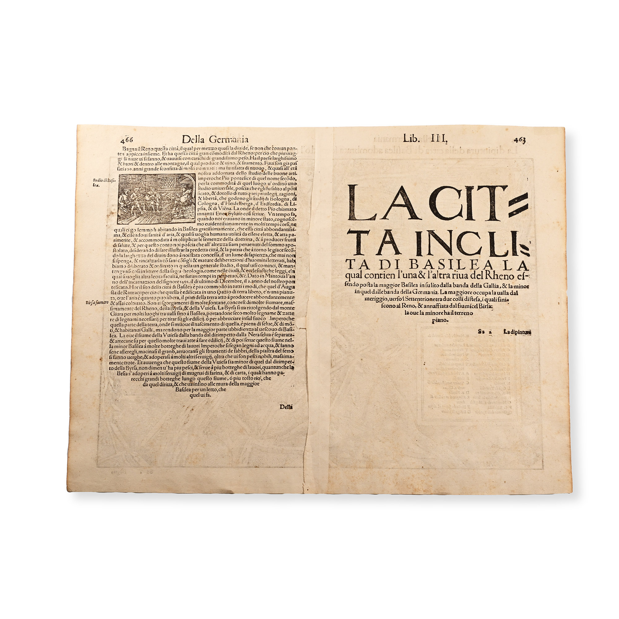 Map of La dipintura della citta di Basilea, Basel in Switzerland by Sebastian Munster