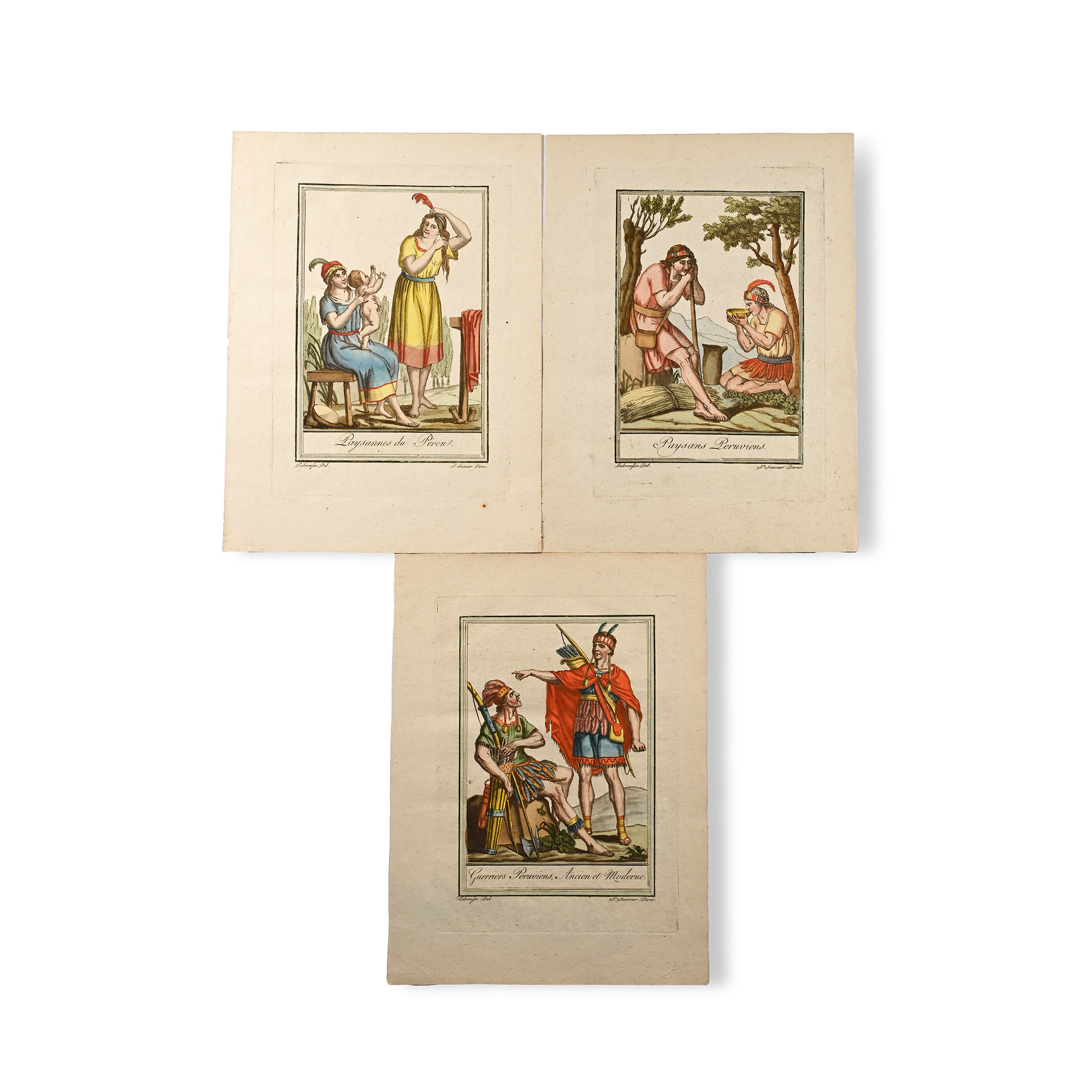 Set of Three Engravings of Peruvian Natives by Labrousse