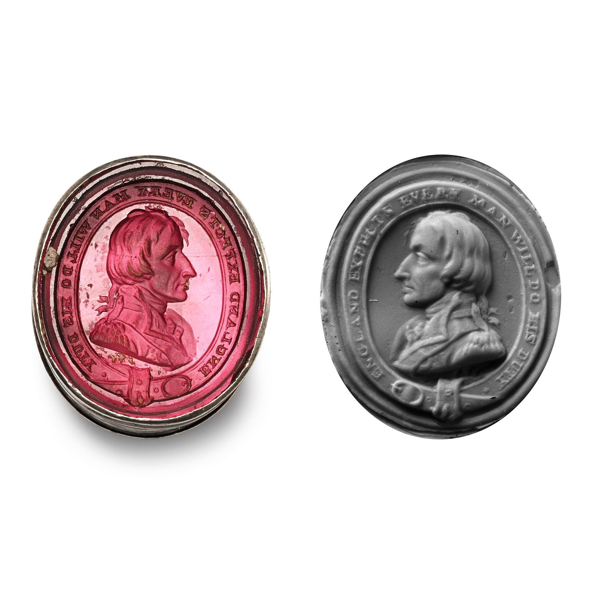 Post Medieval Silver Seal with Portrait of Lord Nelson