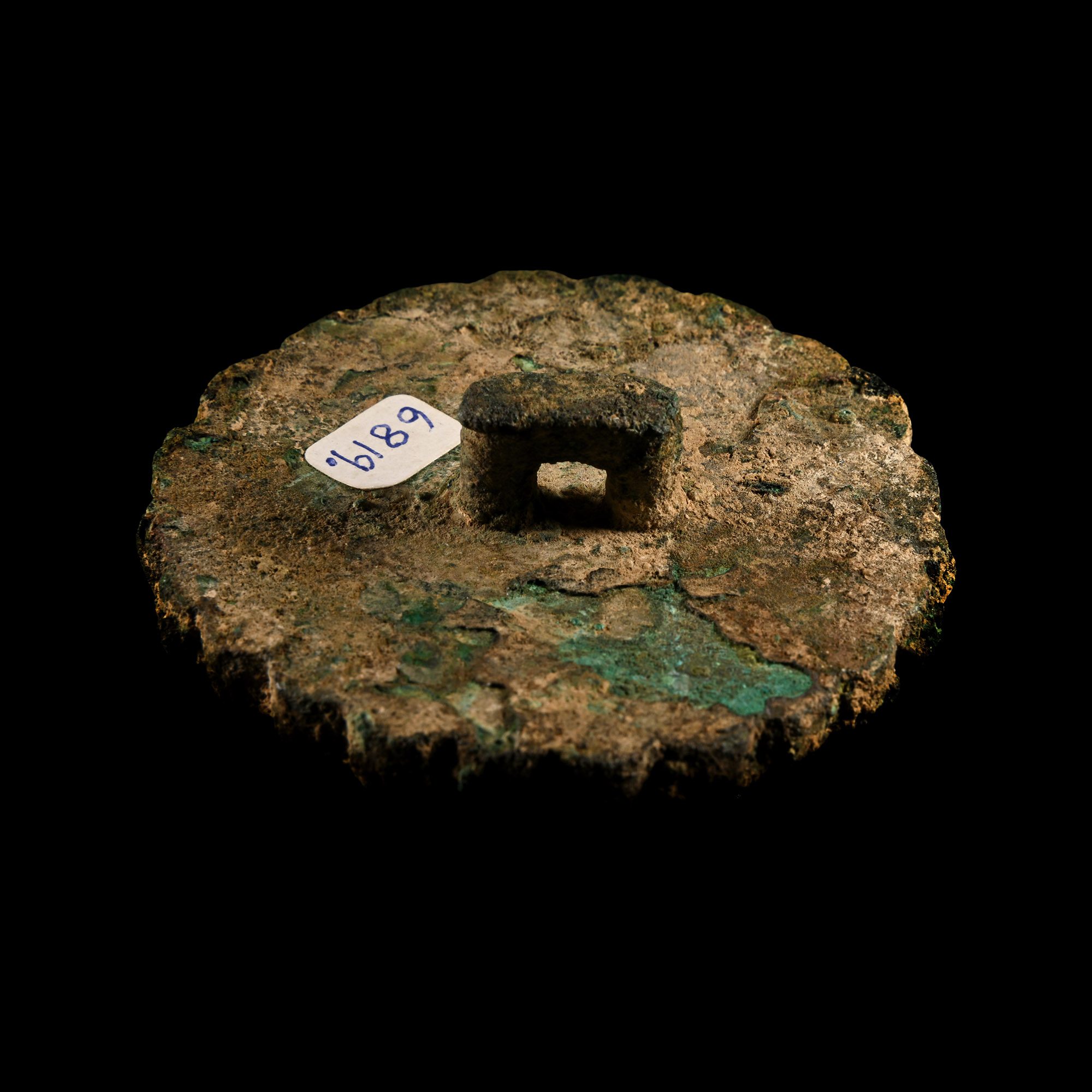 Large Western Asiatic Bronze Stamp Seal Matrix with Cross