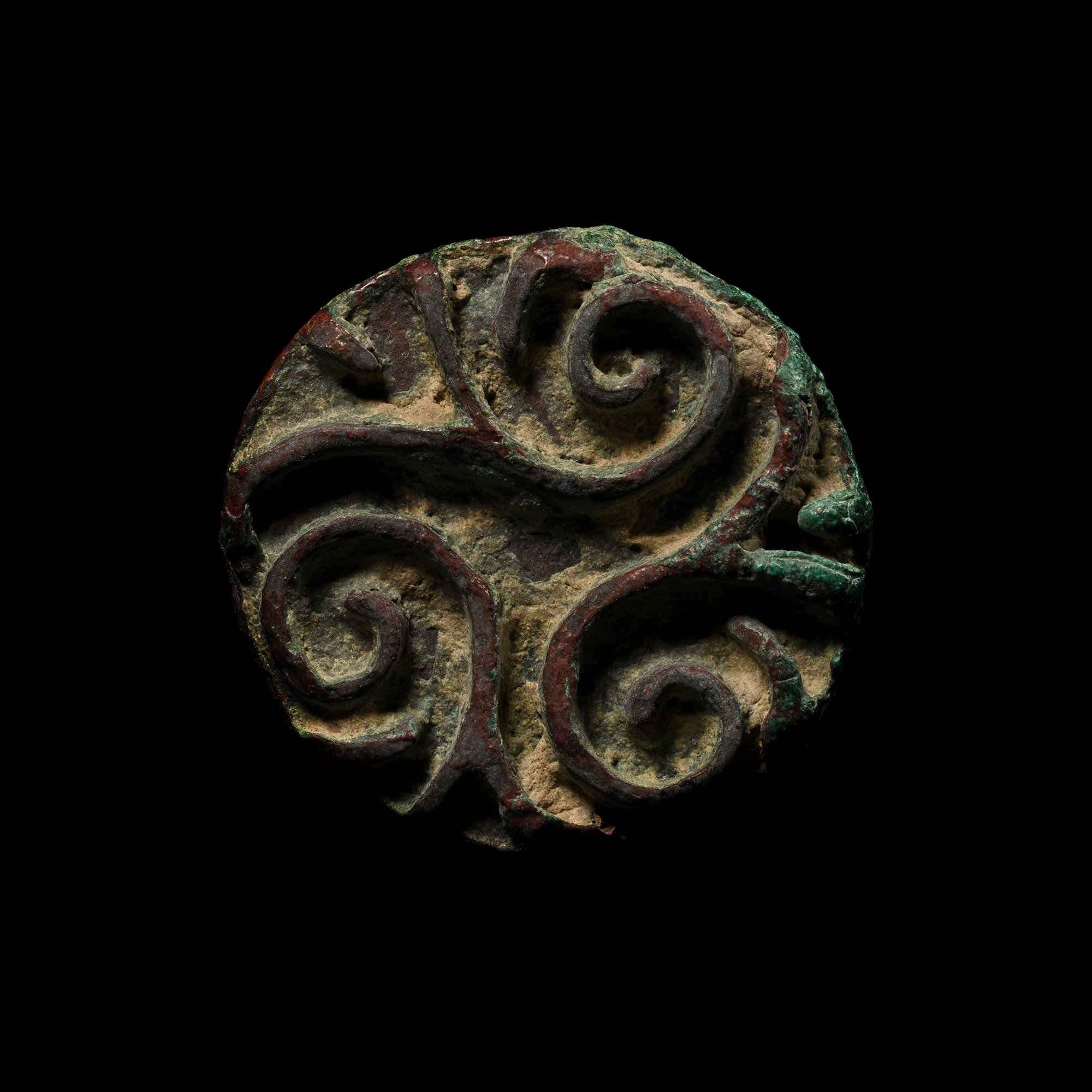 Central Asian Bronze Stamp Seal Matrix with Triskele