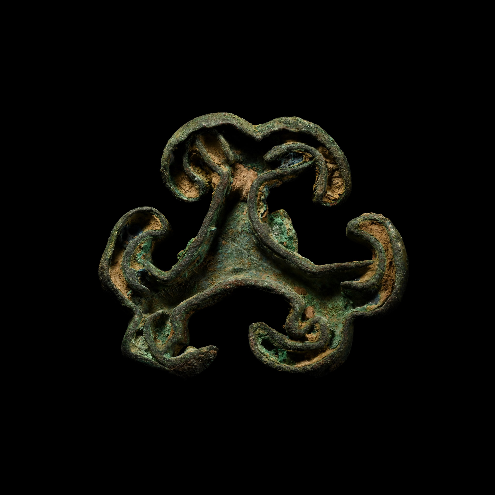 West Central Asian Bronze Stamp Seal Matrix with Triskele