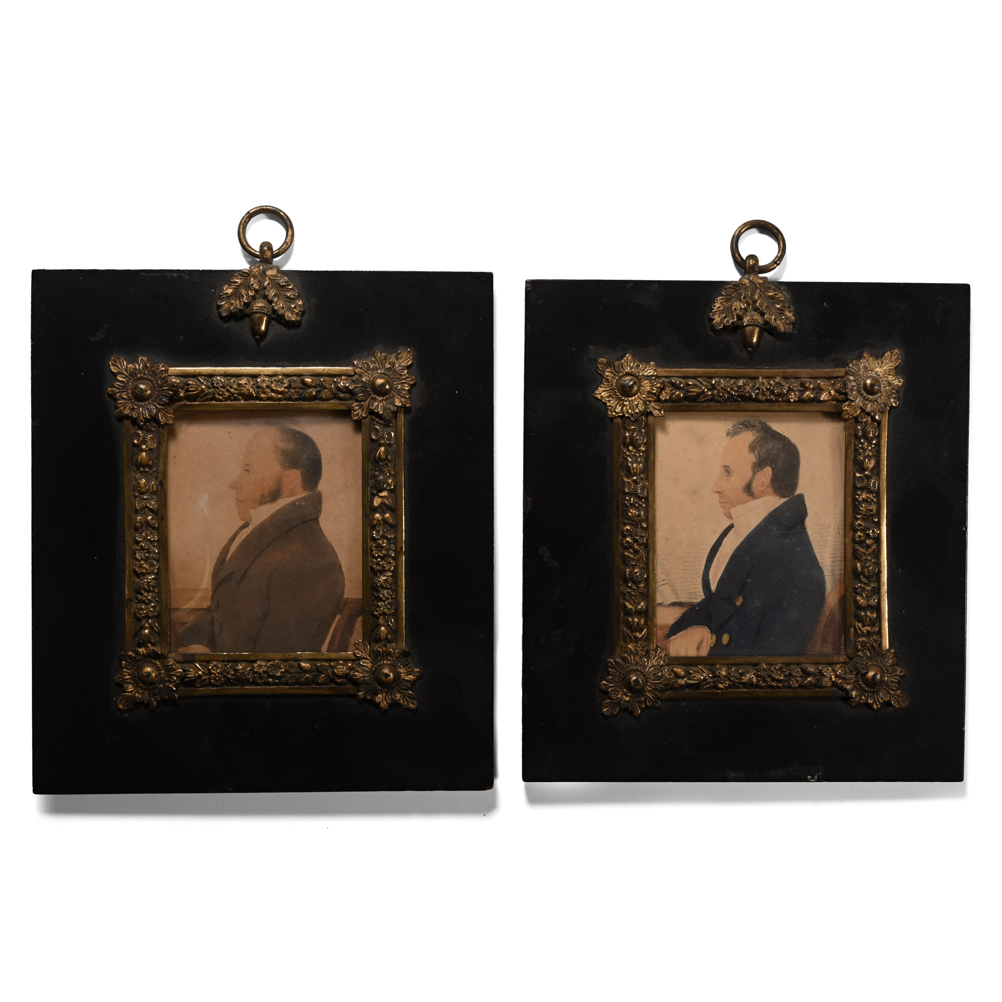 English Miniature Portrait Pair