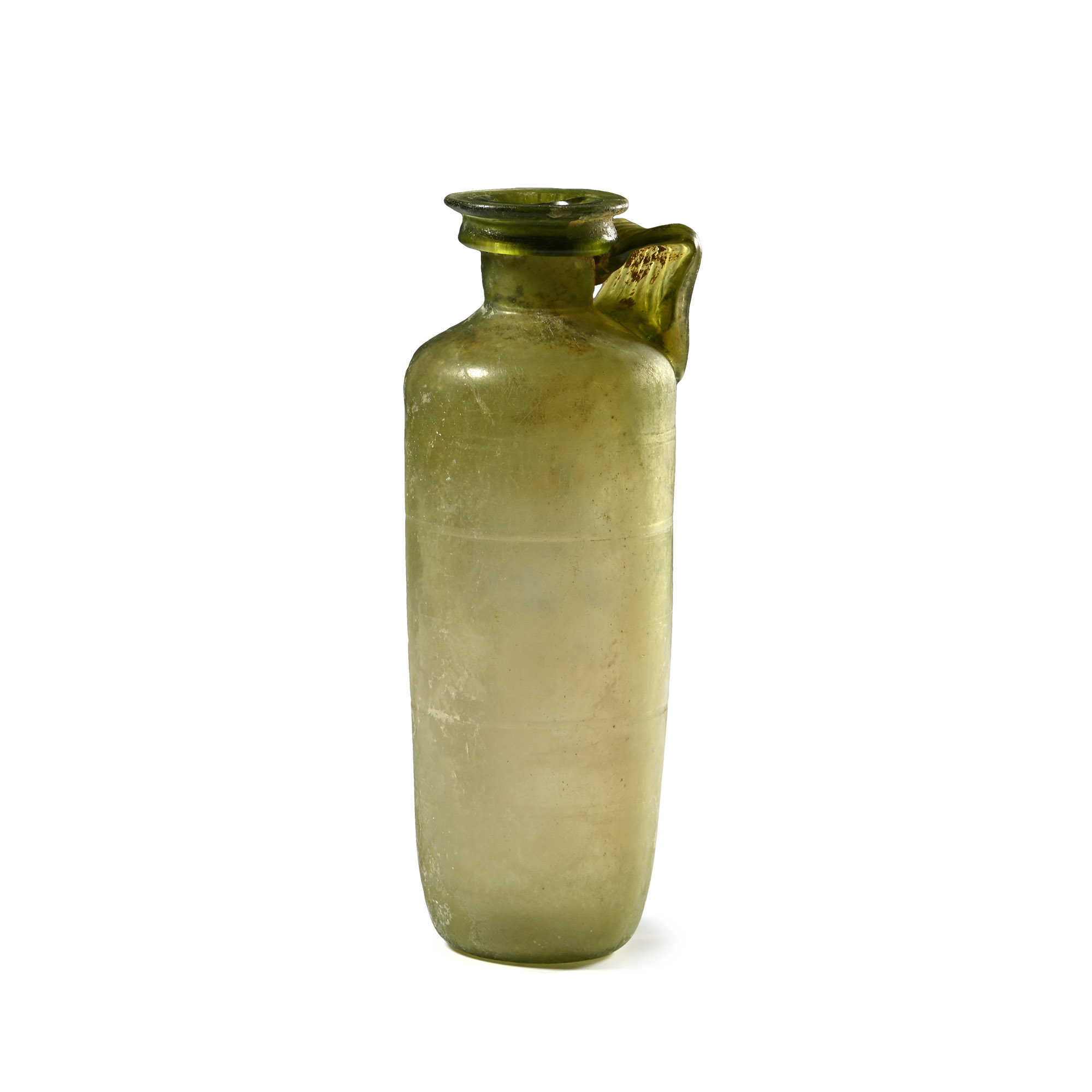Large Roman Glass Bottle with Wheel-Cut Lines