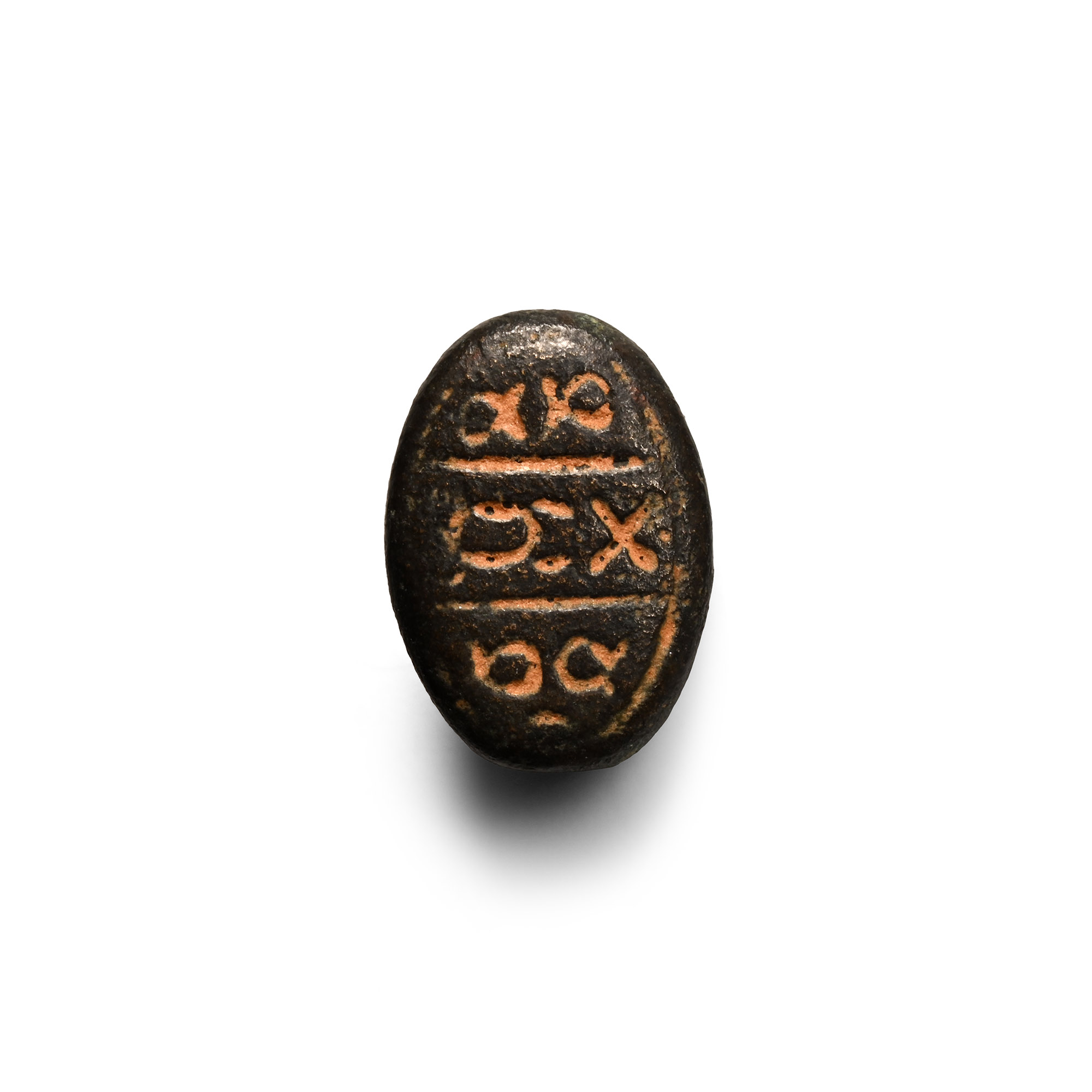 Phoenician Inscribed Bronze Scaraboid Seal