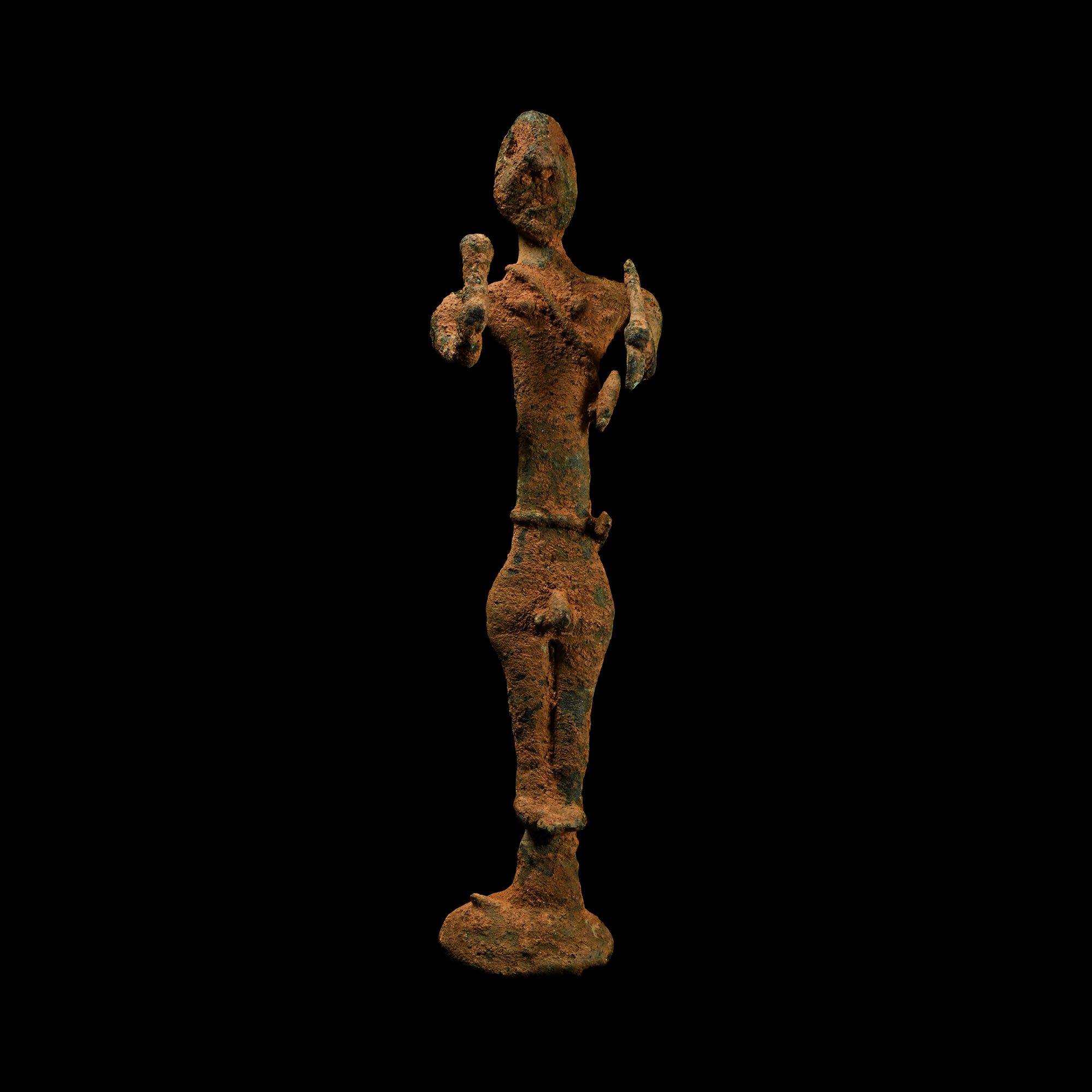 Canaanite Bronze Warrior God Holding Weapons