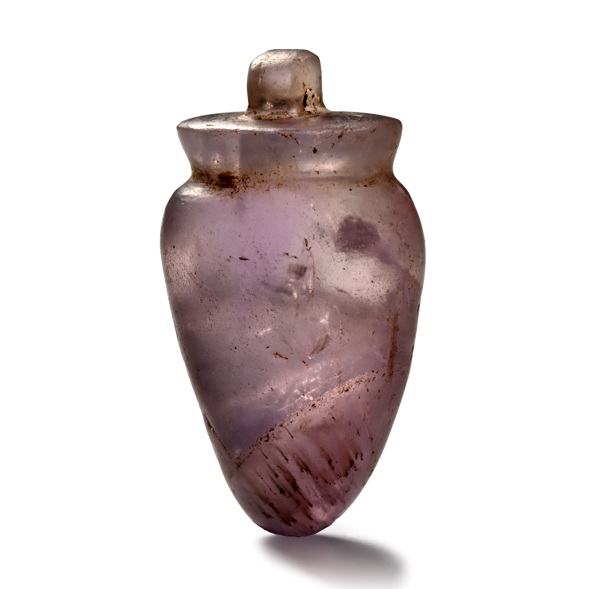 Large Egyptian Amethyst Heart Amulet