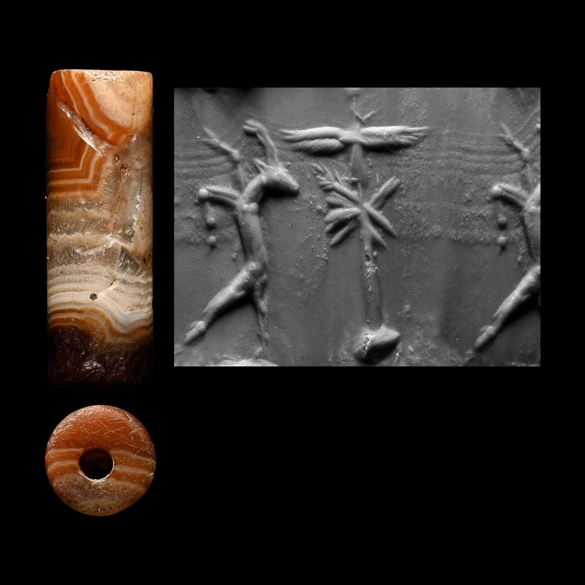 Mesopotamian Banded Agate Cylinder Seal