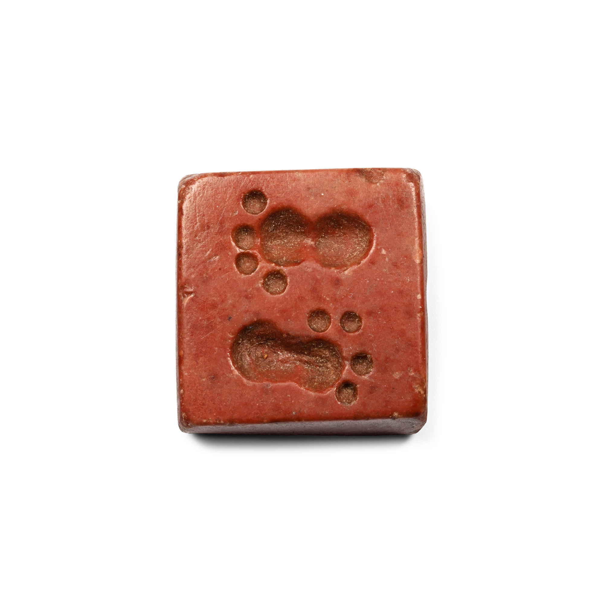 Sumerian Red Stone Amuletic Seal with Feet