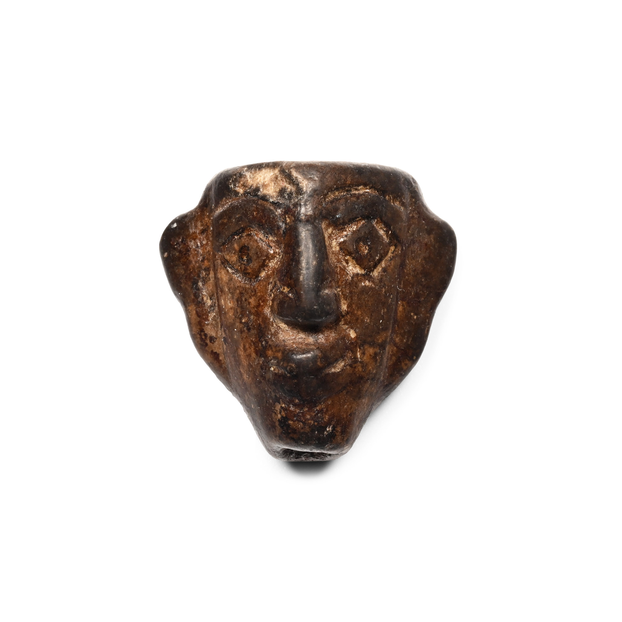 Sumerian Black Stone Face Amulet