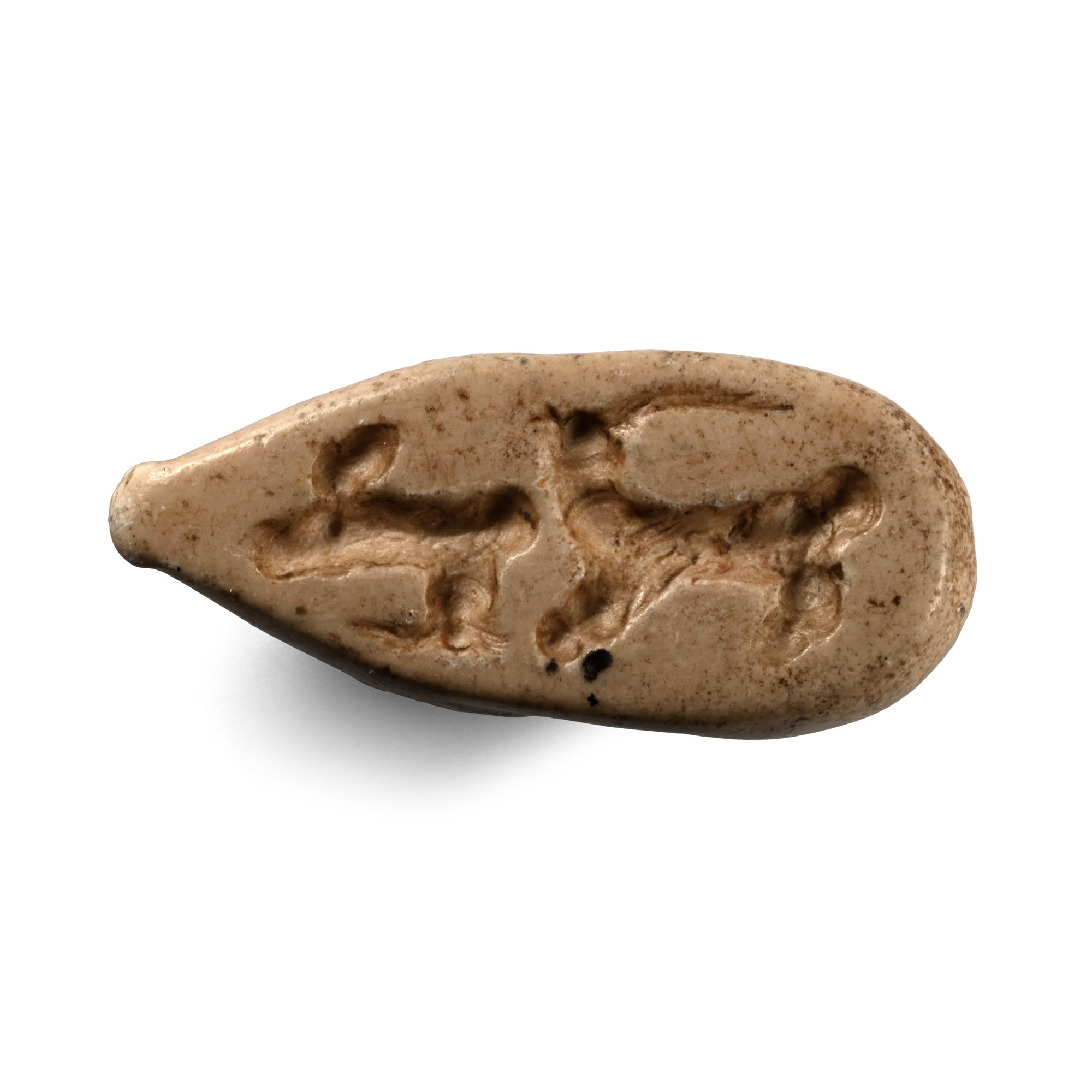 Sumerian Buff Stone Boar-Shaped Amulet Seal