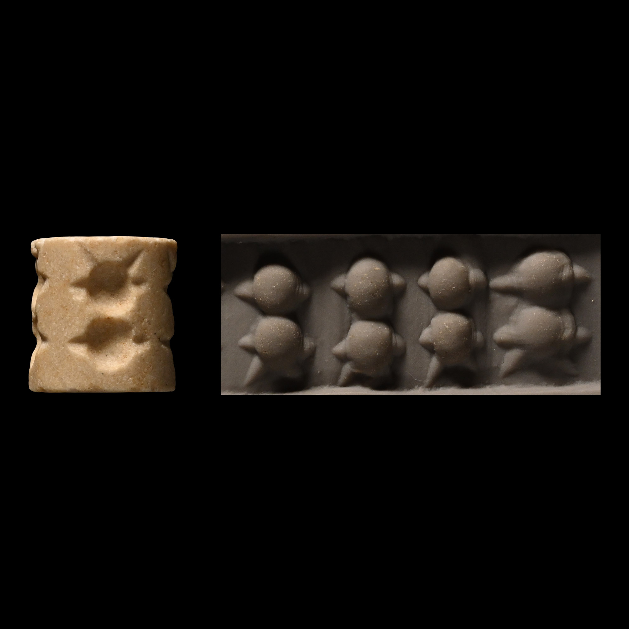 Sumerian White Stone Cylinder Seal