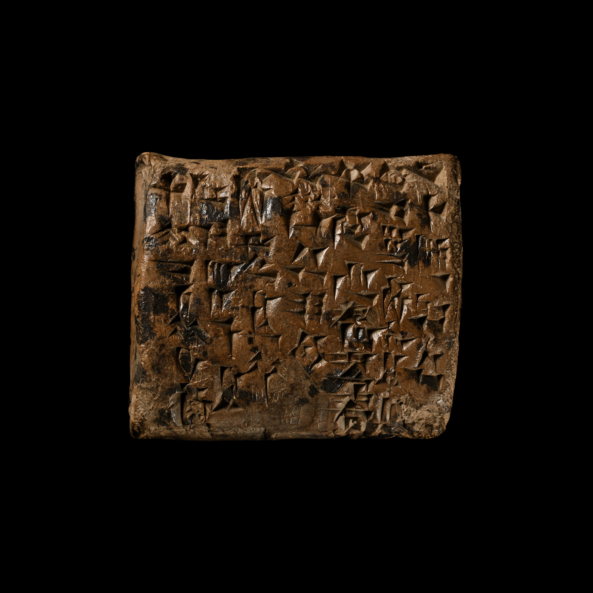 Old Babylonian Cuneiform Tablet with Original Envelope, Recording a Contract for 1½ Shekels of Silver