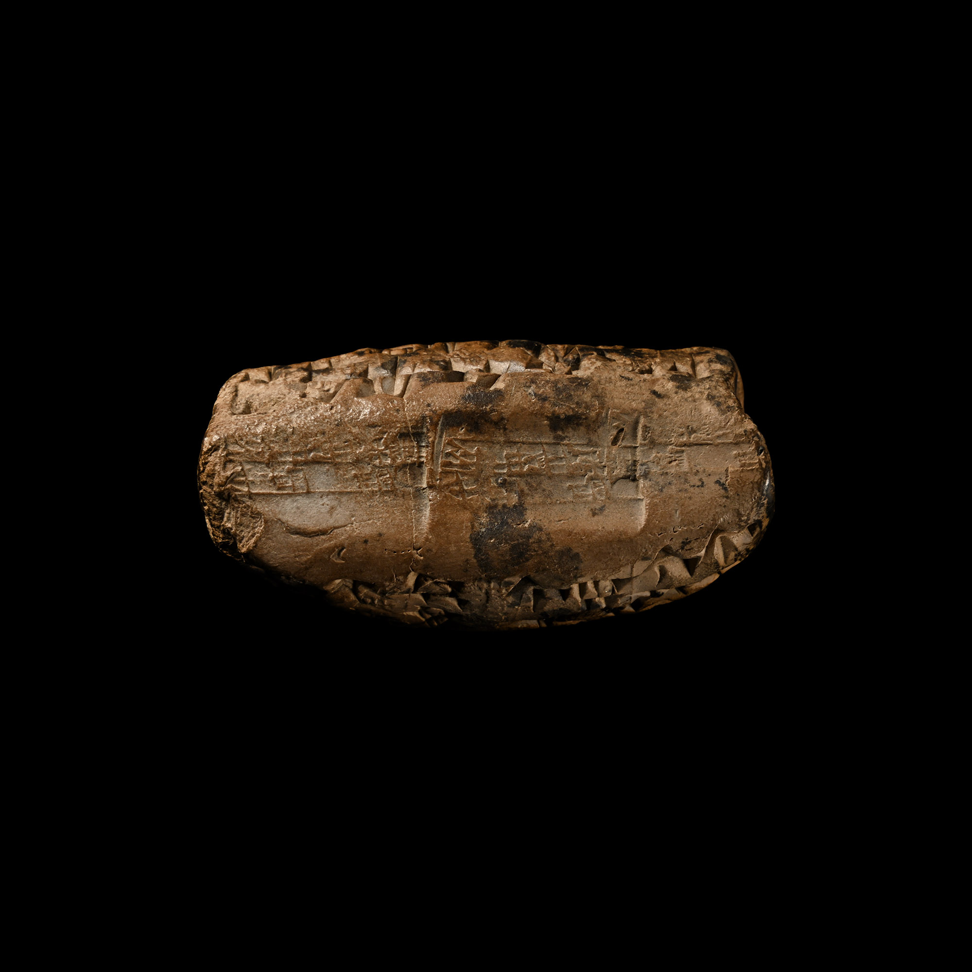 Old Babylonian Cuneiform Tablet with Original Envelope, Recording a Contract for 1½ Shekels of Silver