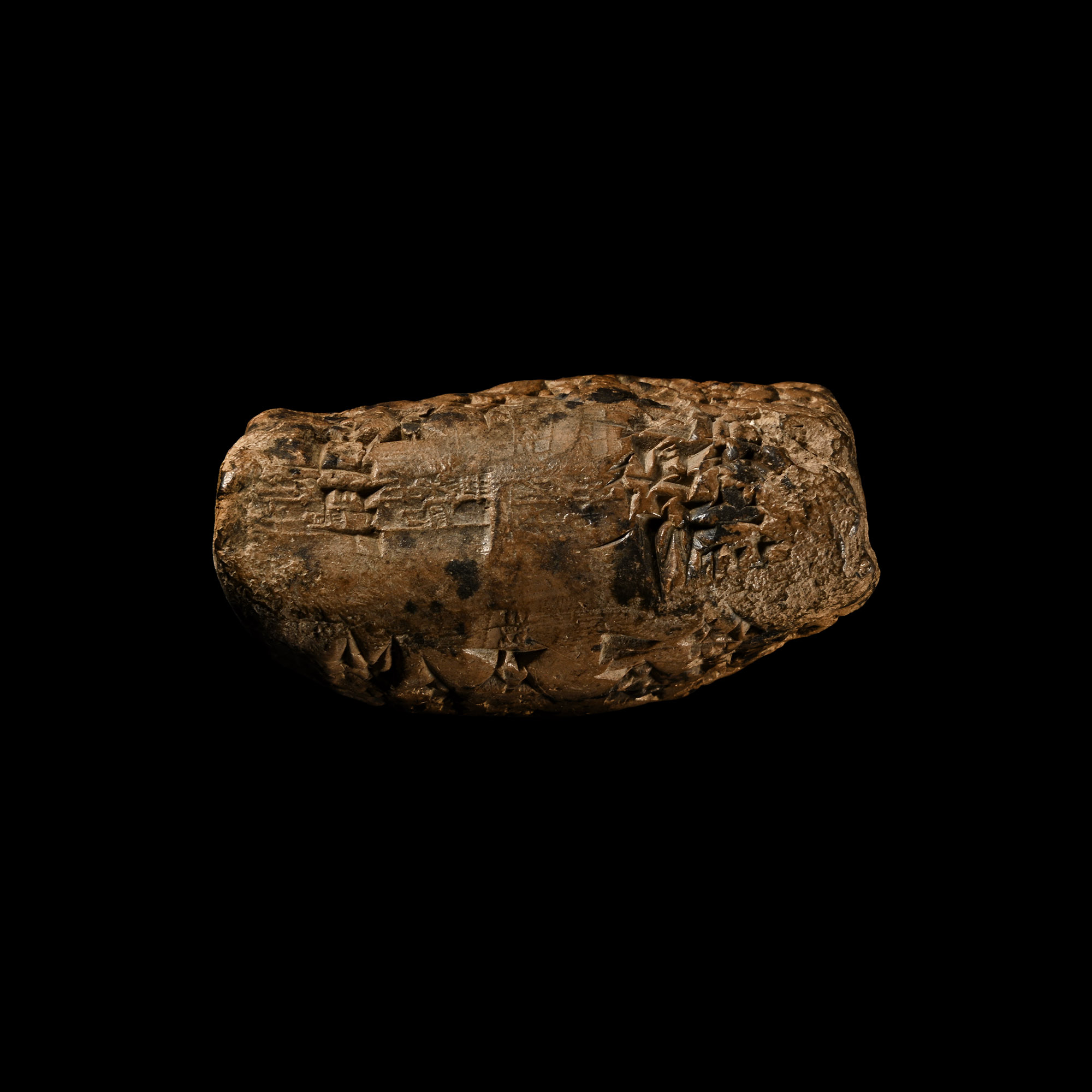 Old Babylonian Cuneiform Tablet with Original Envelope, Recording a Contract for 1½ Shekels of Silver