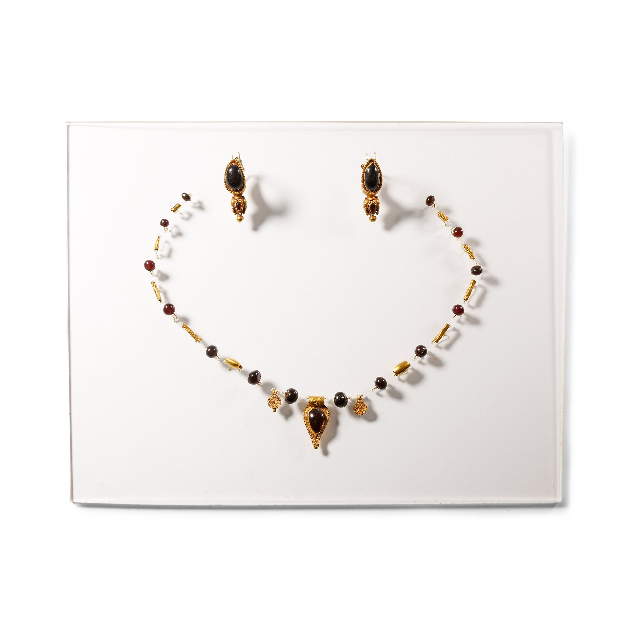 Roman Gold Necklace Element and Earring Set