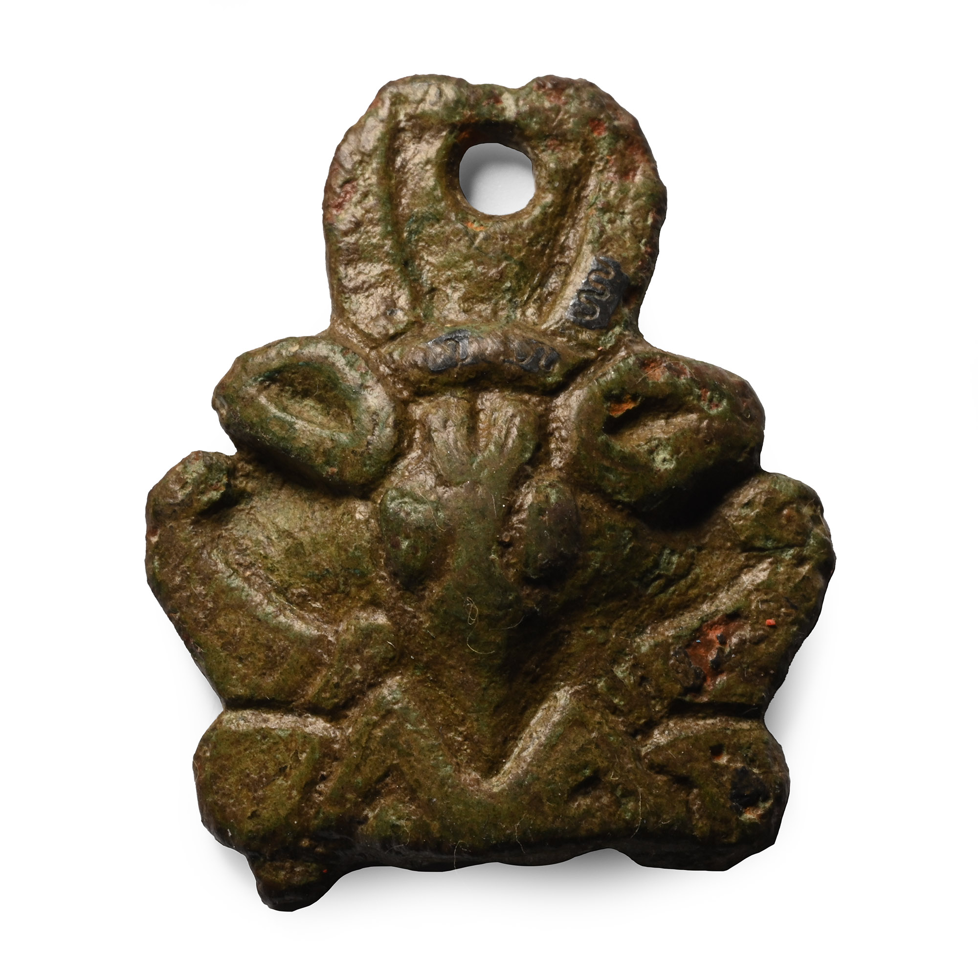 Anglo-Scandinavian Viking Stirrup Apex Mount with  Mask