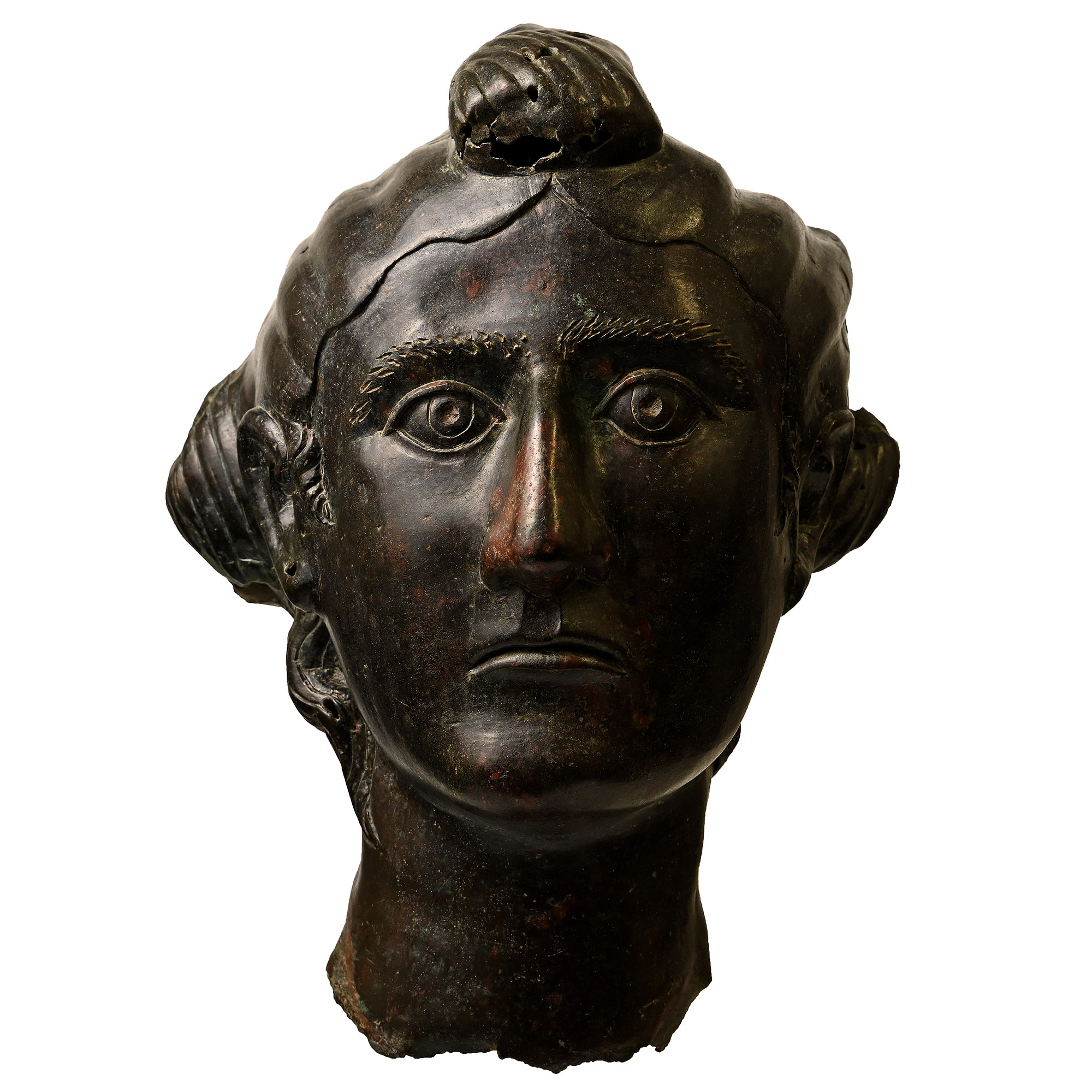 Life-Size Roman Bronze Head of an Empress