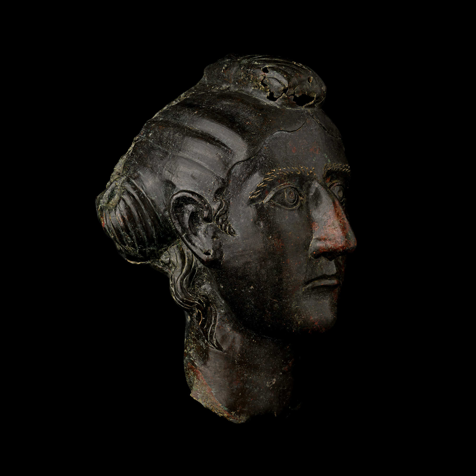 Life-Size Roman Bronze Head of an Empress