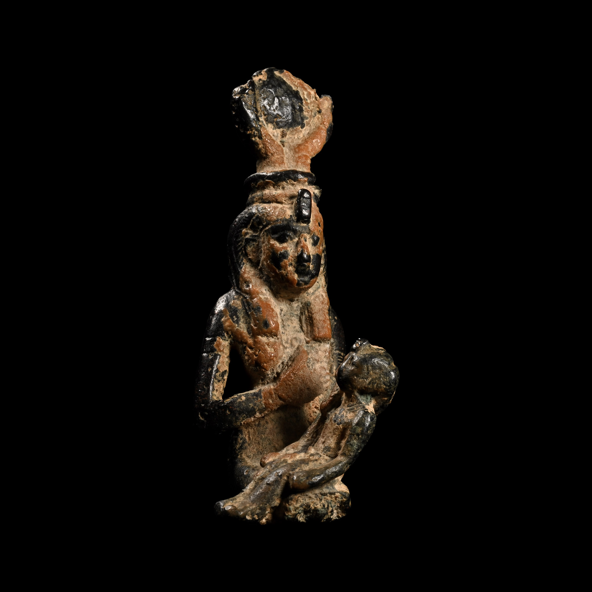 Egyptian Bronze Figure of Isis and Horus