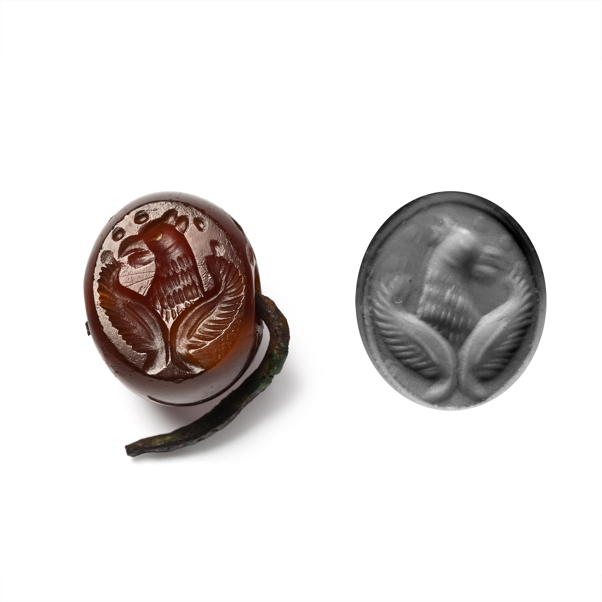 Sasanian Carnelian Seal with Bird