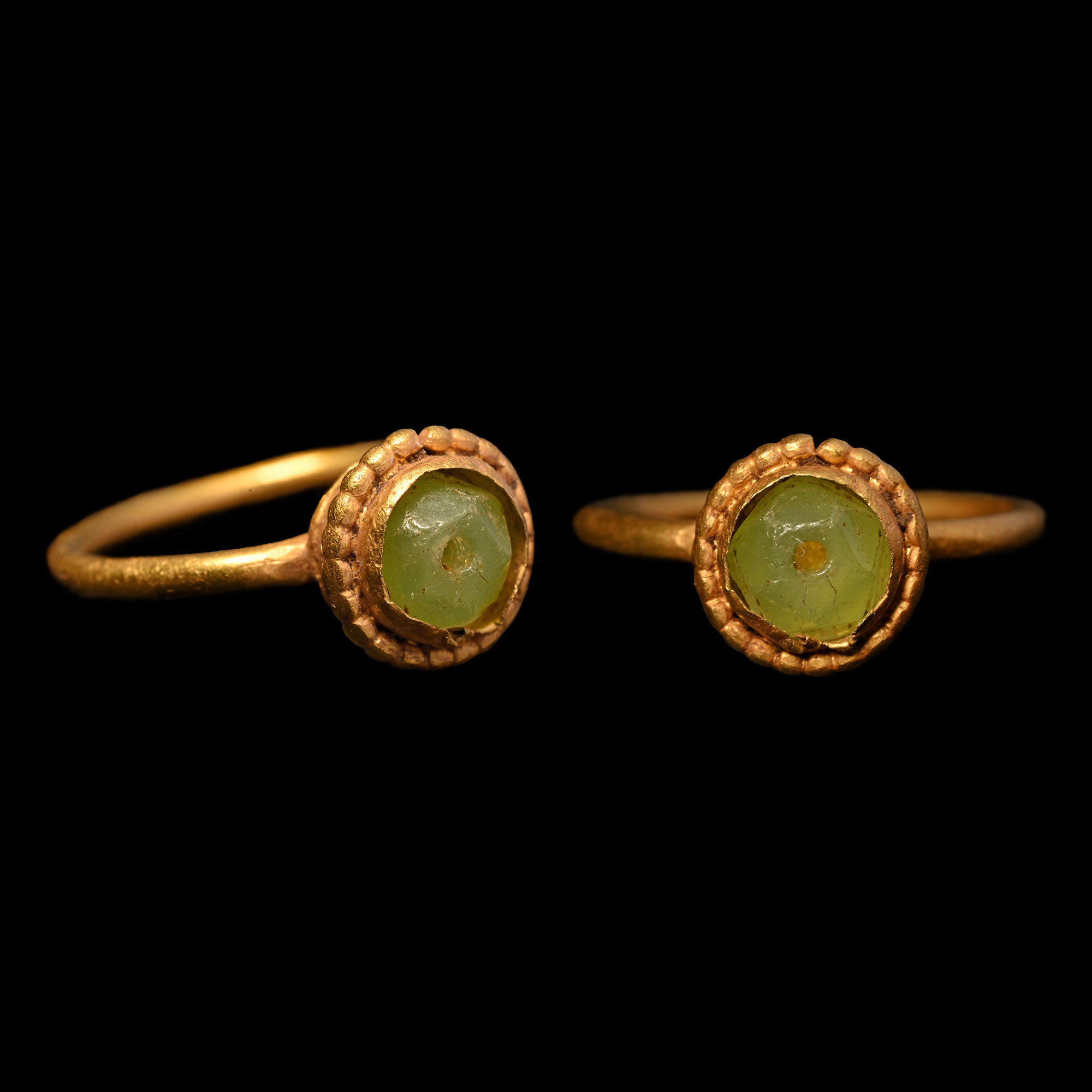 Roman Gold Ring with Green Stone