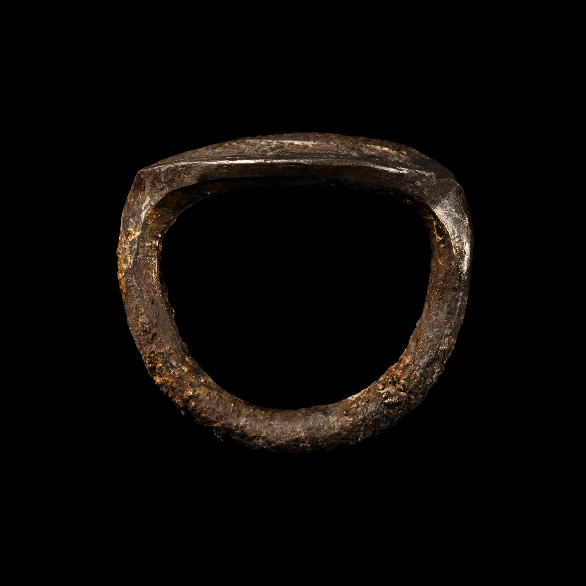 Large Greek Silver Ring with Advancing Lion