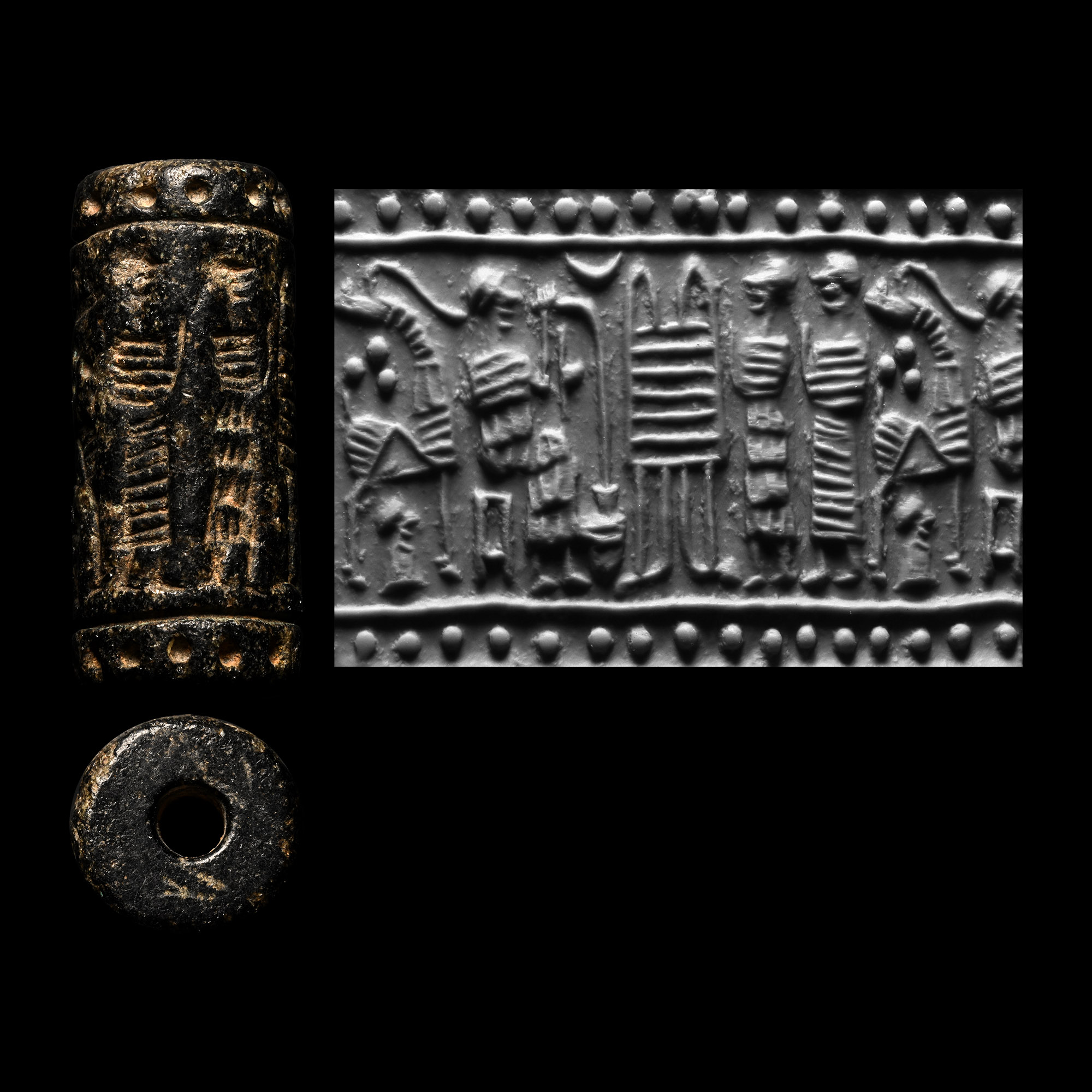 Cappadocian Stone Cylinder Seal with Court Scene