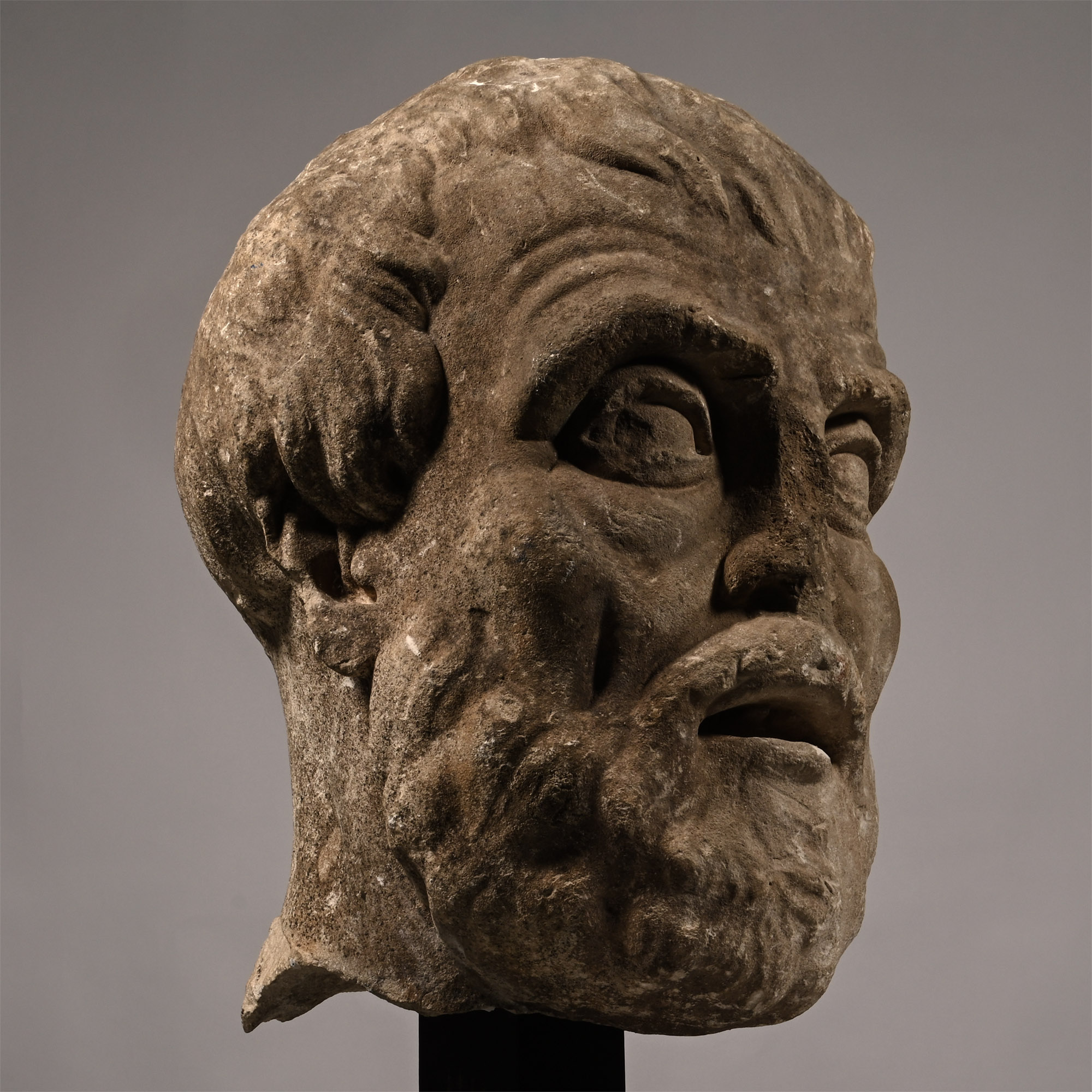 Monumental Marble Head of a Greek Philosopher