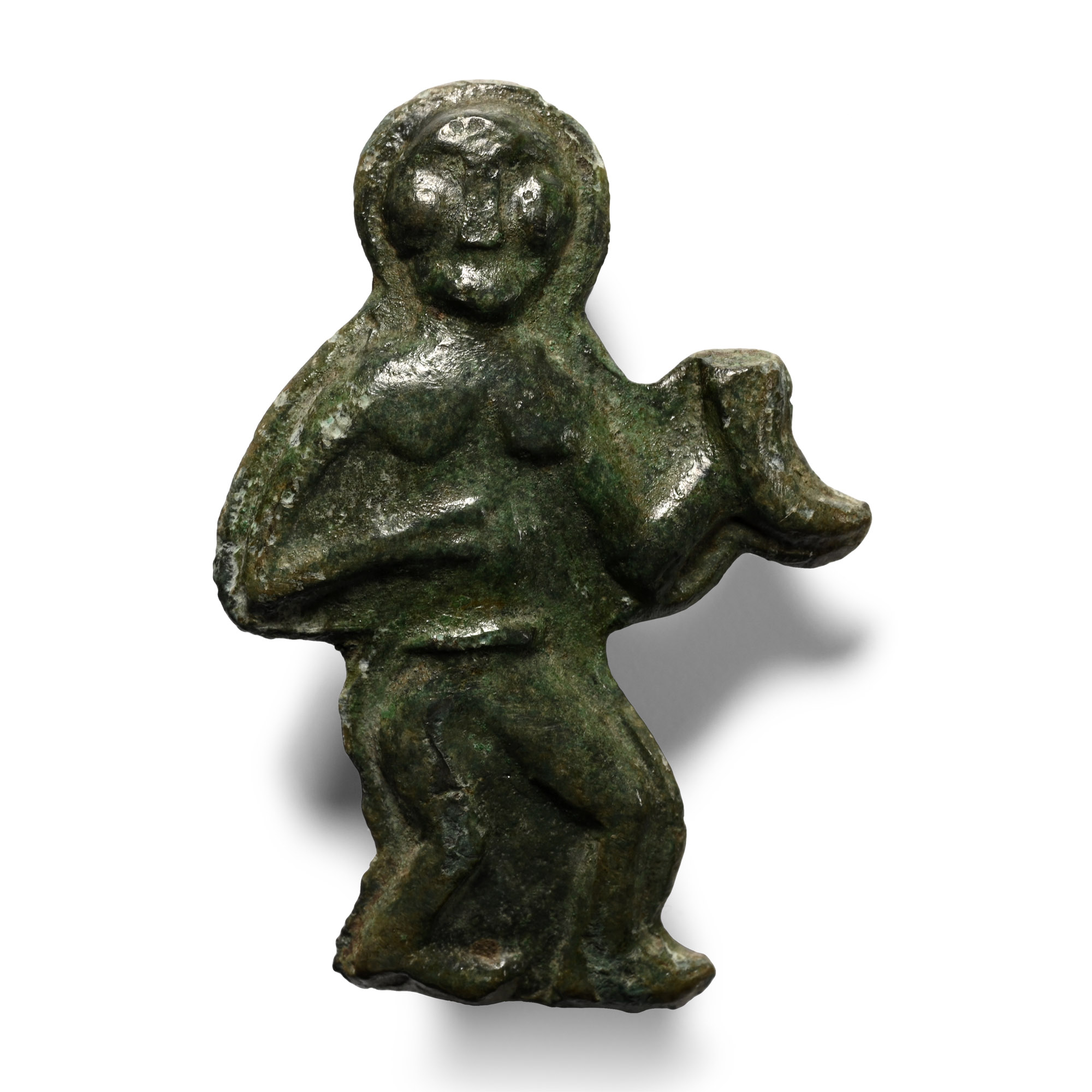 Scandinavian Pre-Viking Bronze Patrix Die with God and Drinking Horn