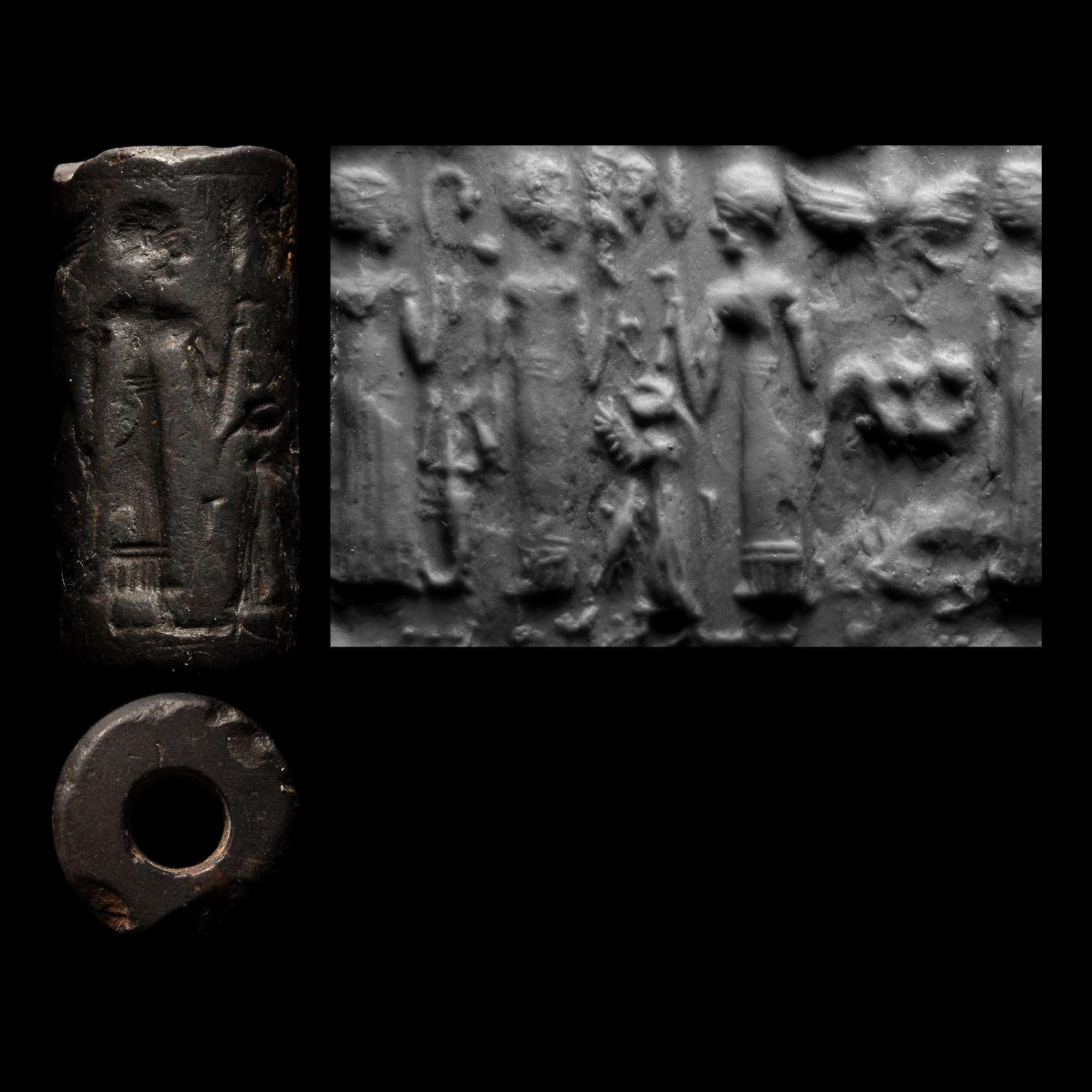 Western Asiatic Black Stone Cylinder Seal