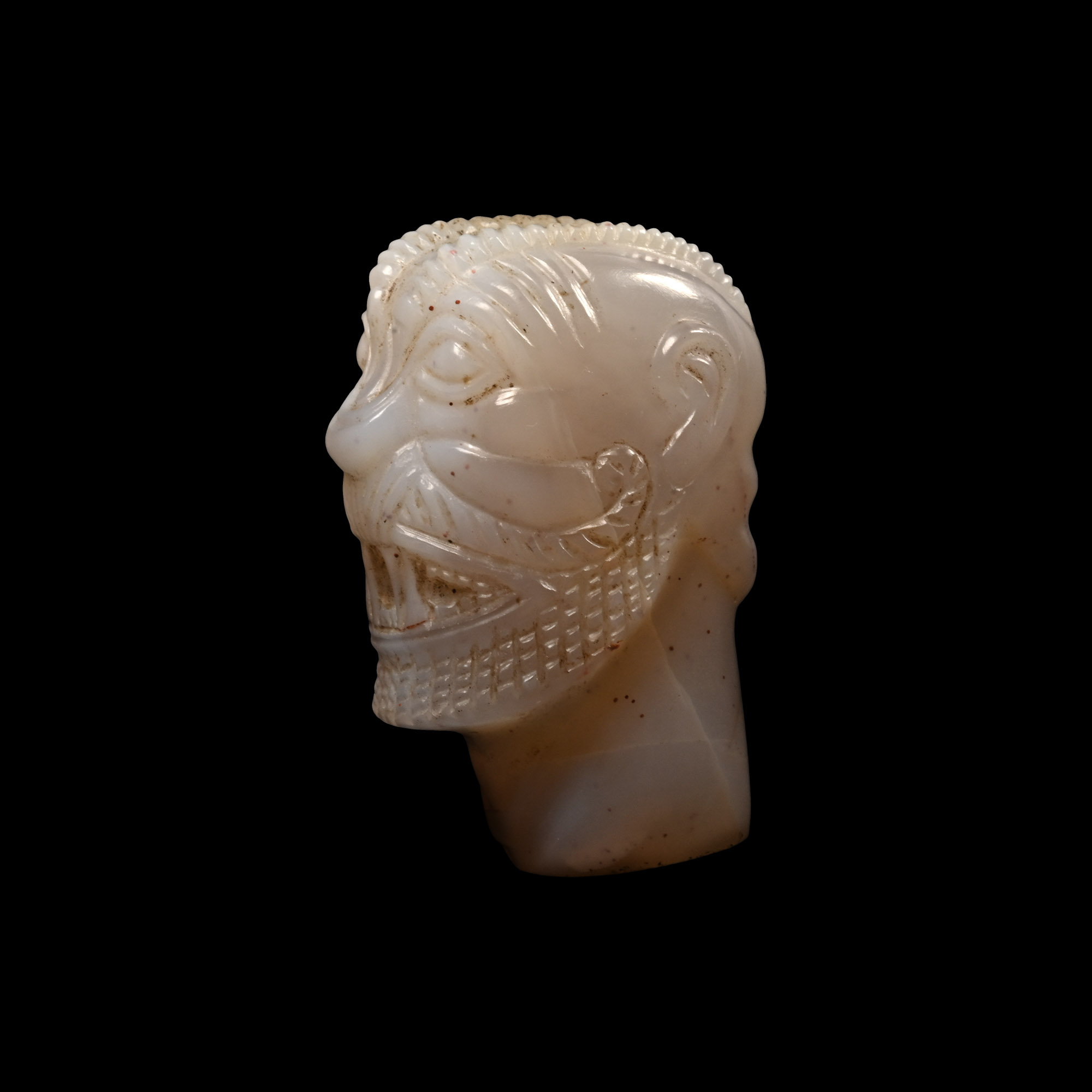 Assyrian Chalcedony Head of Pazuzu