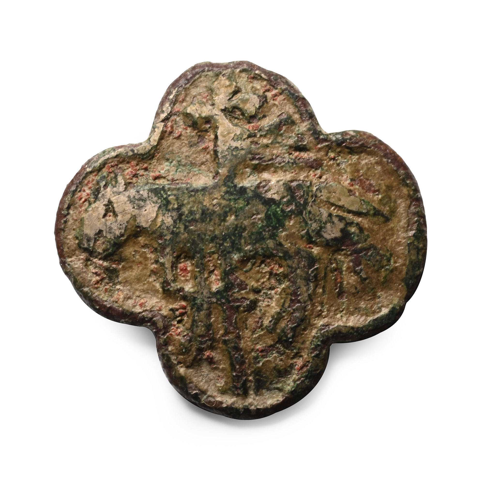 Medieval Silvered Bronze Knight's Horse Harness Pendant with Lamb of God