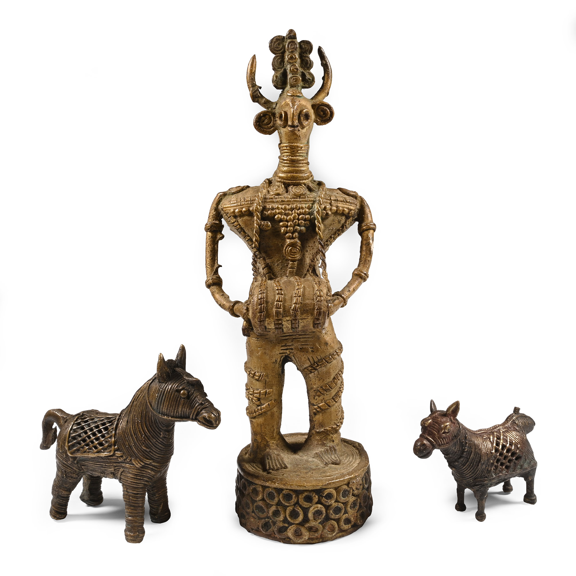 Indian Bronze Dhokra Statuette Group