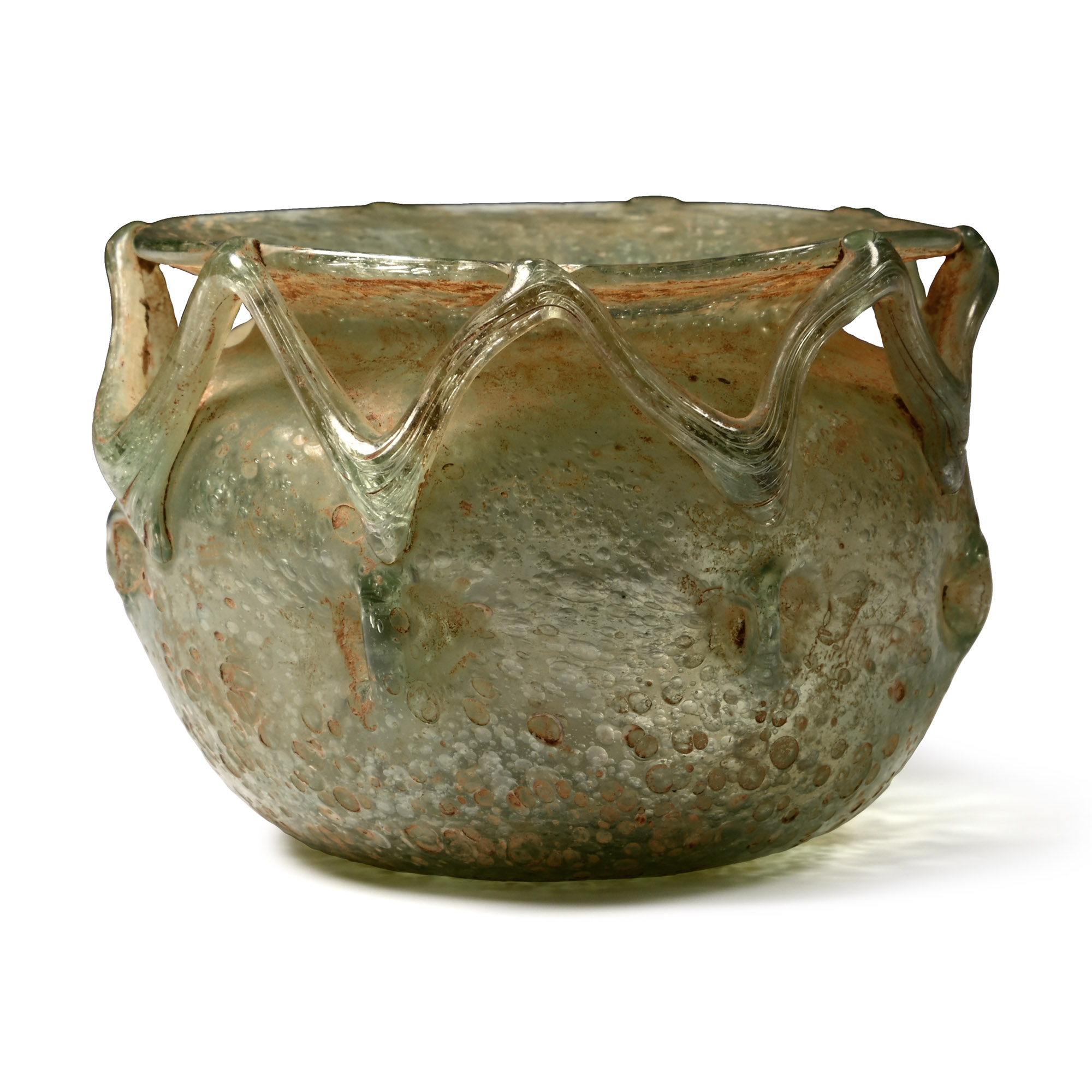 Roman Glass Jar with Zig-Zag Trail
