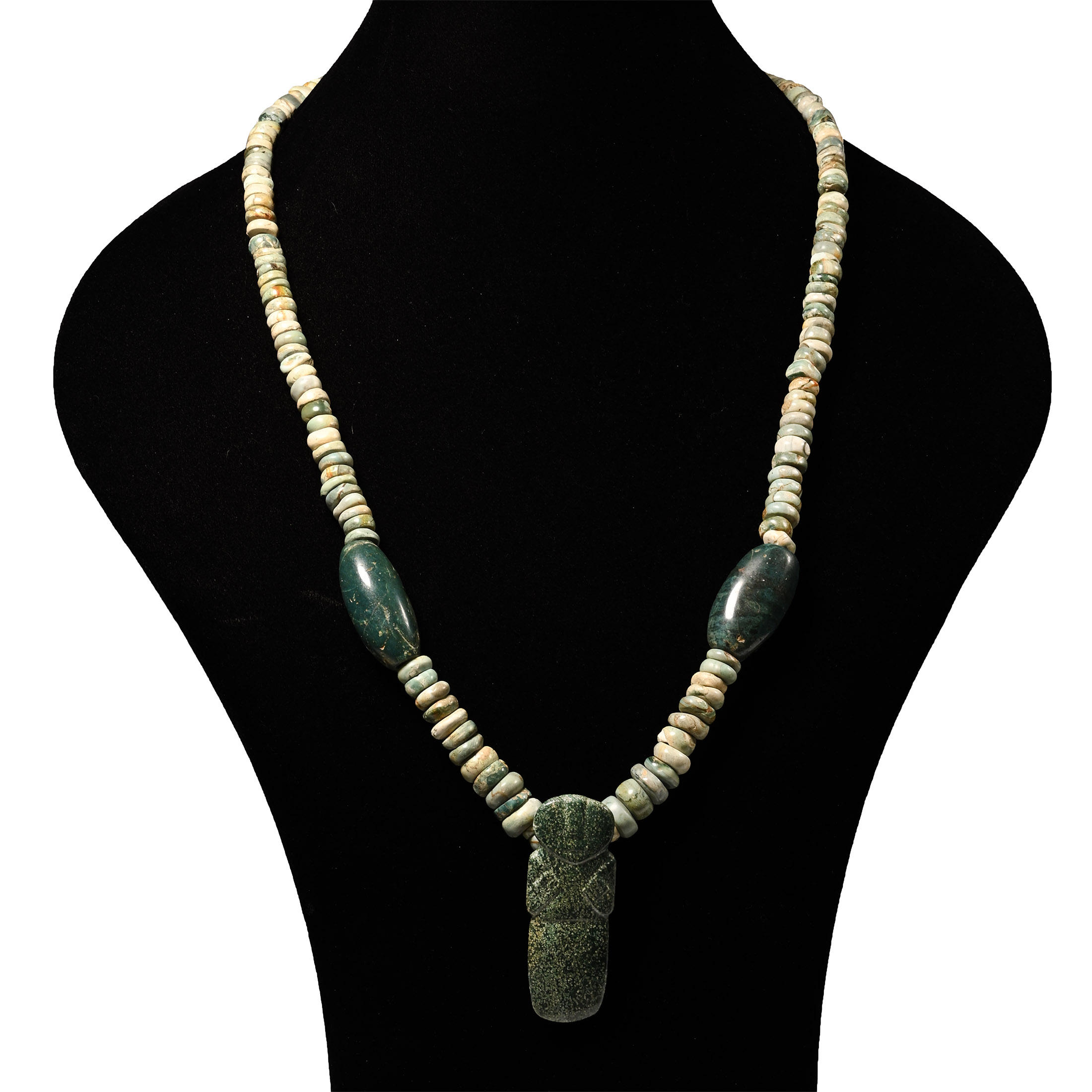 Pre Columbian Jadeite Bead Necklace