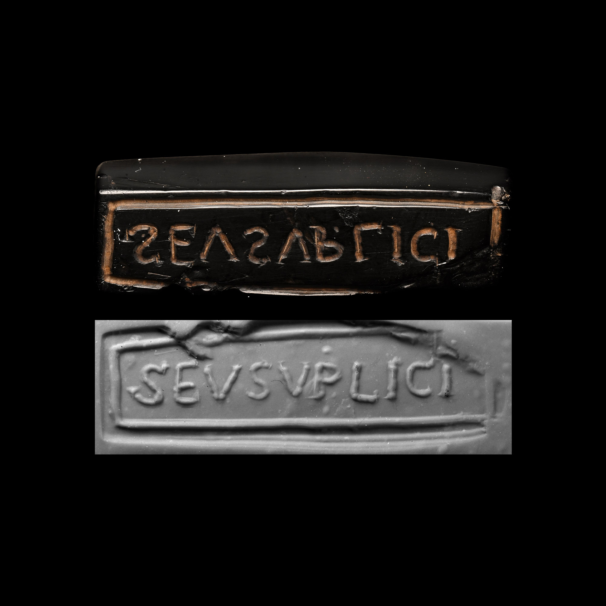 Roman Jet Amuletic Stamp Seal